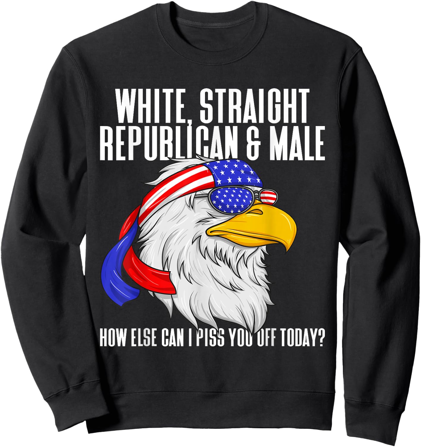 White Straight Republican Male How Can I Piss You Off Today Sweatshirt - Sweatshirt | Black