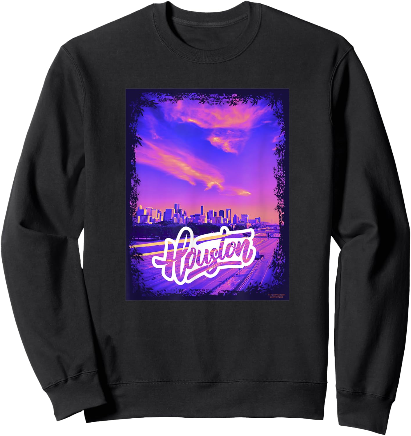Houston Texas TheH Art Houston Downtown Hues H-Town Sweatshirt - Sweatshirt | Black