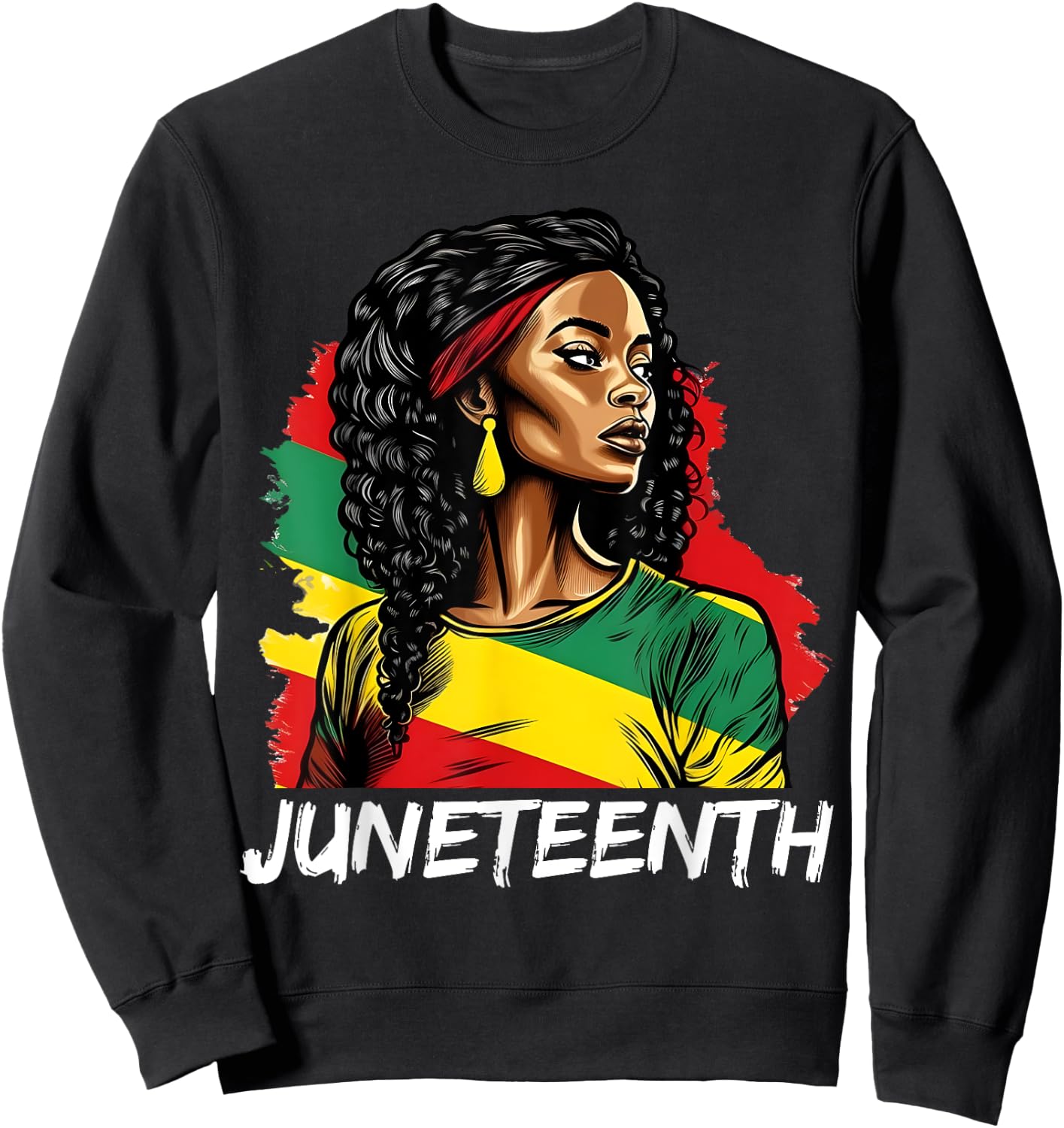 Juneteenth 1865 Melanin Women RBG Colors African American Sweatshirt - Sweatshirt | Black
