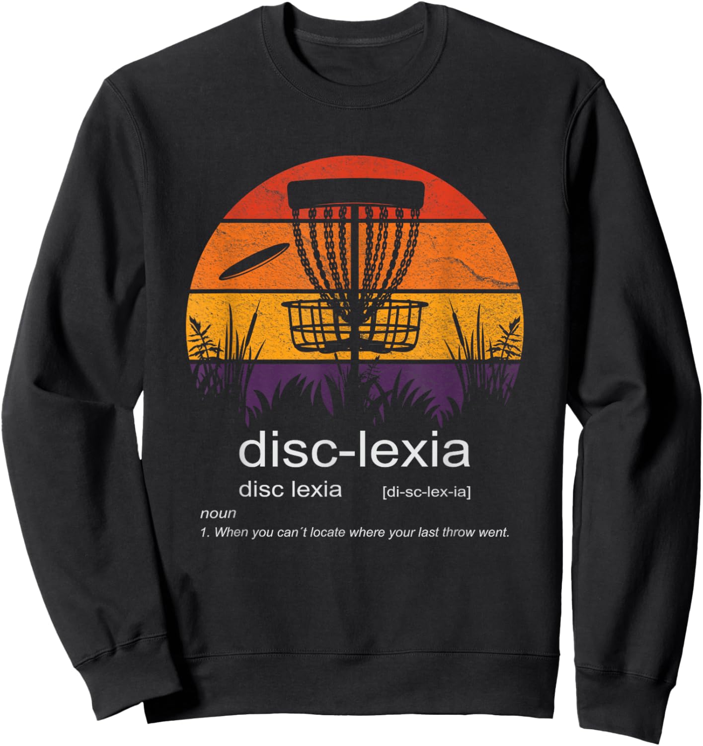 Disc Golf disc-lexia disc golf meme funny disc golf Sweatshirt - Sweatshirt | Black