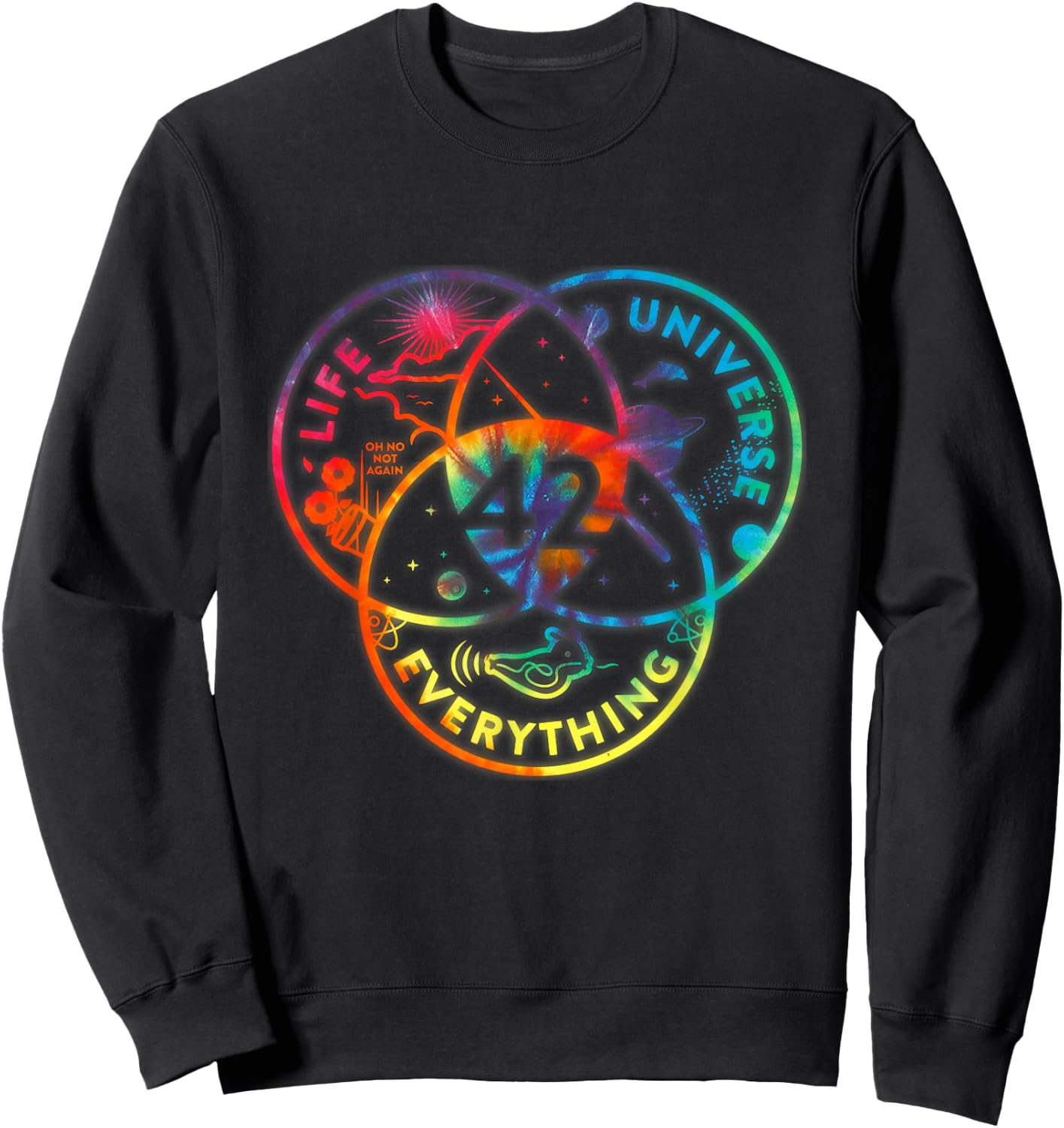 Venn Diagram Life The Universe And Everything - 42 Life Sweatshirt - Sweatshirt | Black