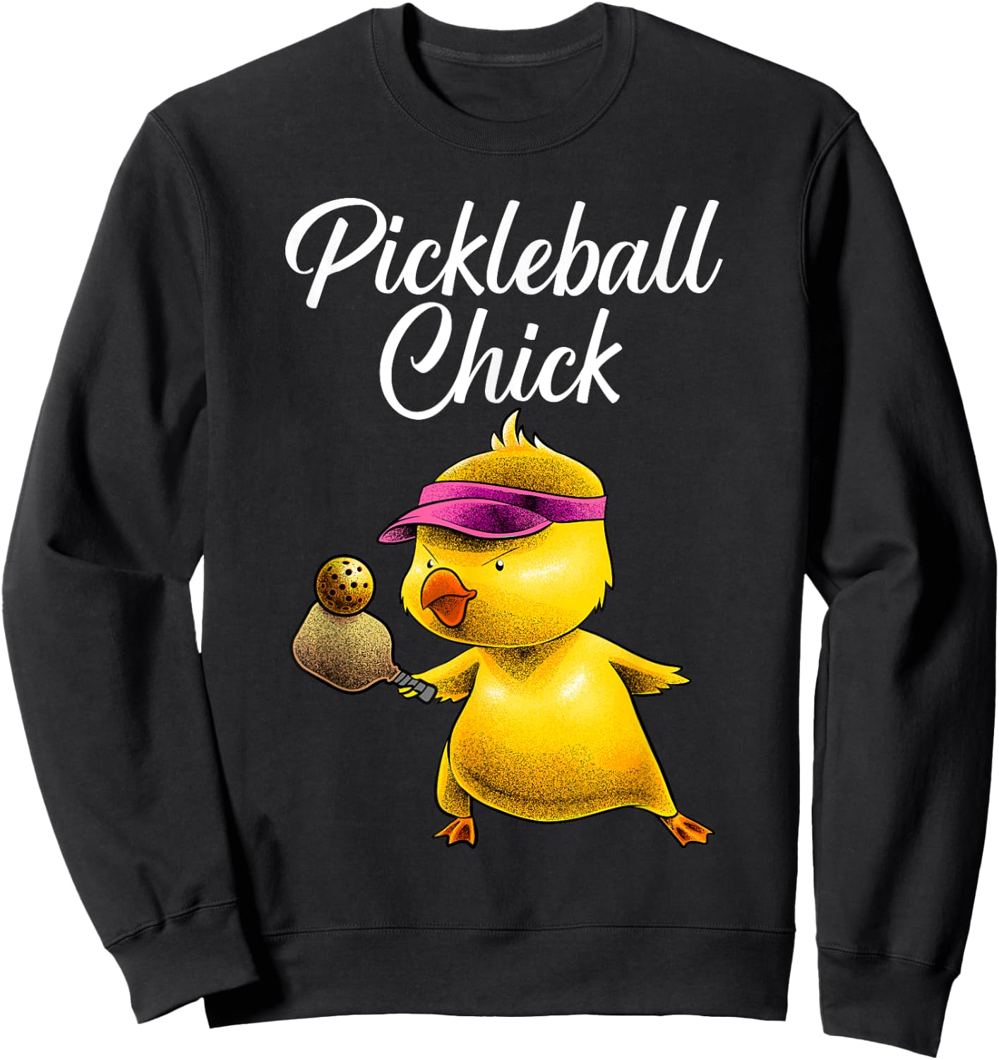 Funny Pickleball Art Girl Paddle Sport Chick Lover Sweatshirt - Sweatshirt | Black