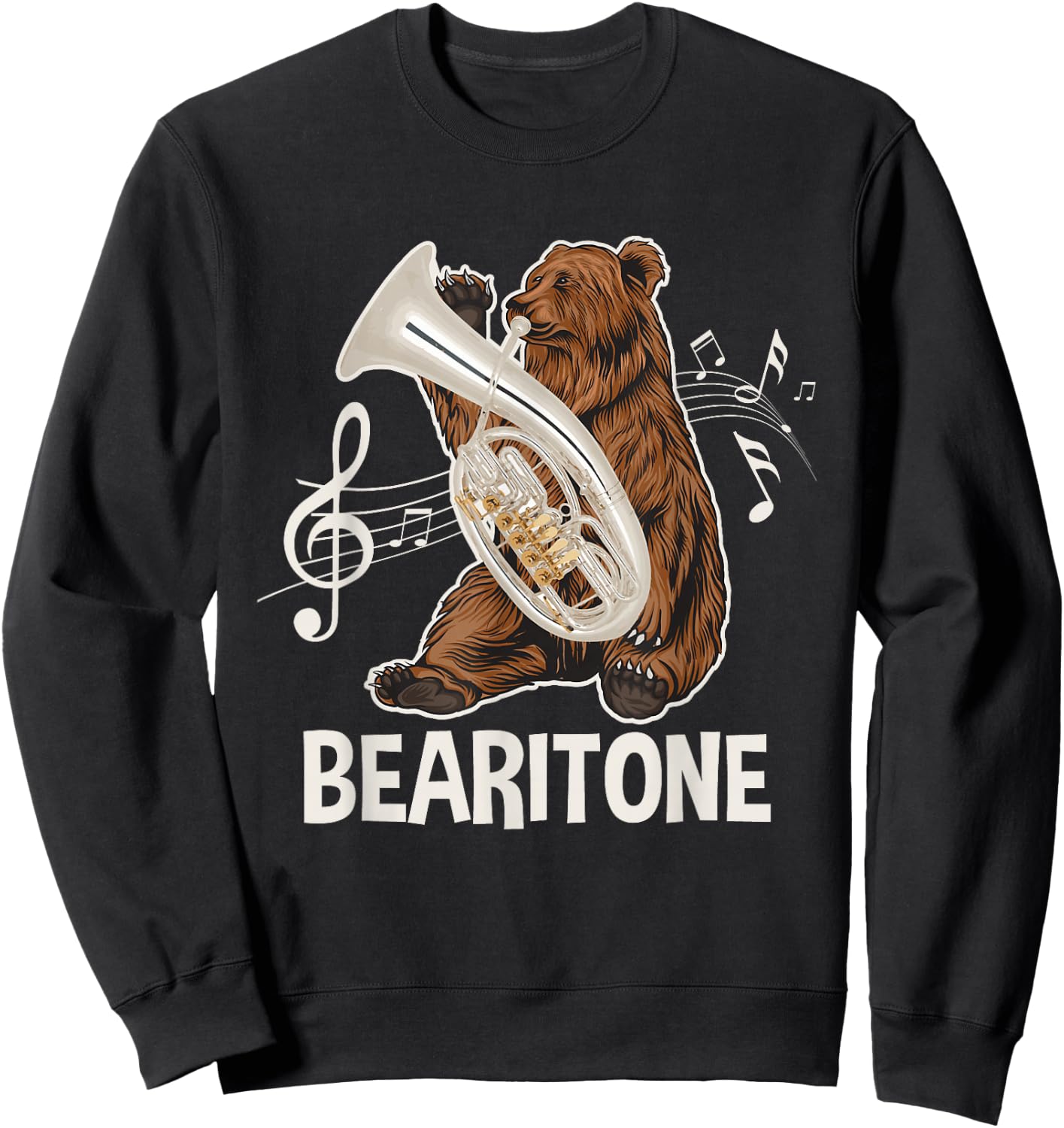 Bearitone - Baritone Player Euphonium Lover Marching Band Sweatshirt - Sweatshirt | Black