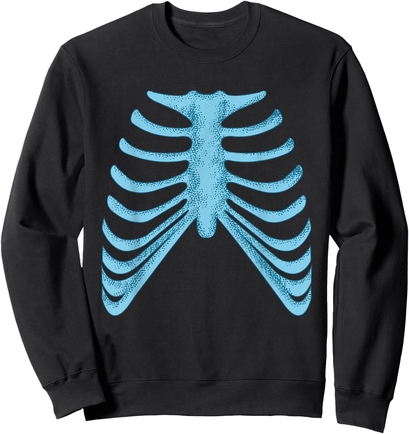 Blue Skeleton Rib Cage Blue Color Graphic Sweatshirt - Sweatshirt | Black