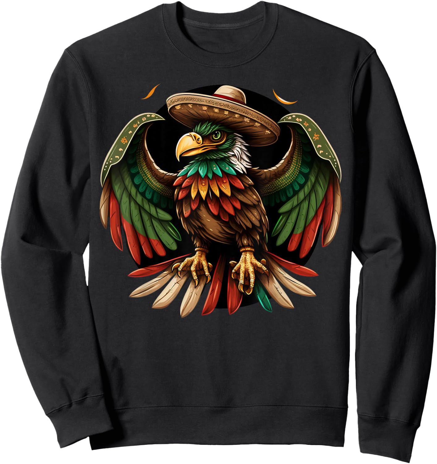 Mexico Cinco de Mayo Sombrero Mexican Eagle Sweatshirt - Sweatshirt | Black