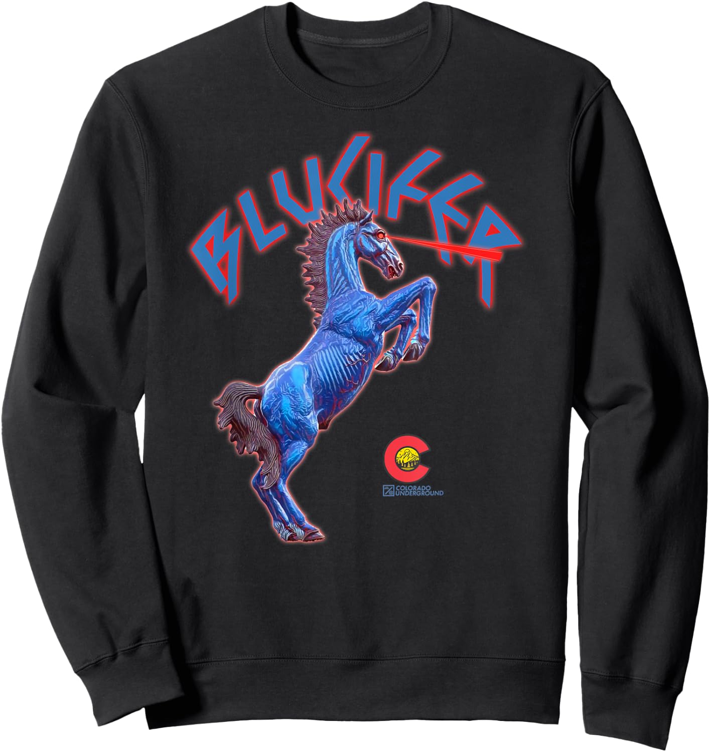 Colorado Blucifer Demon Horse Sweatshirt - Sweatshirt | Black