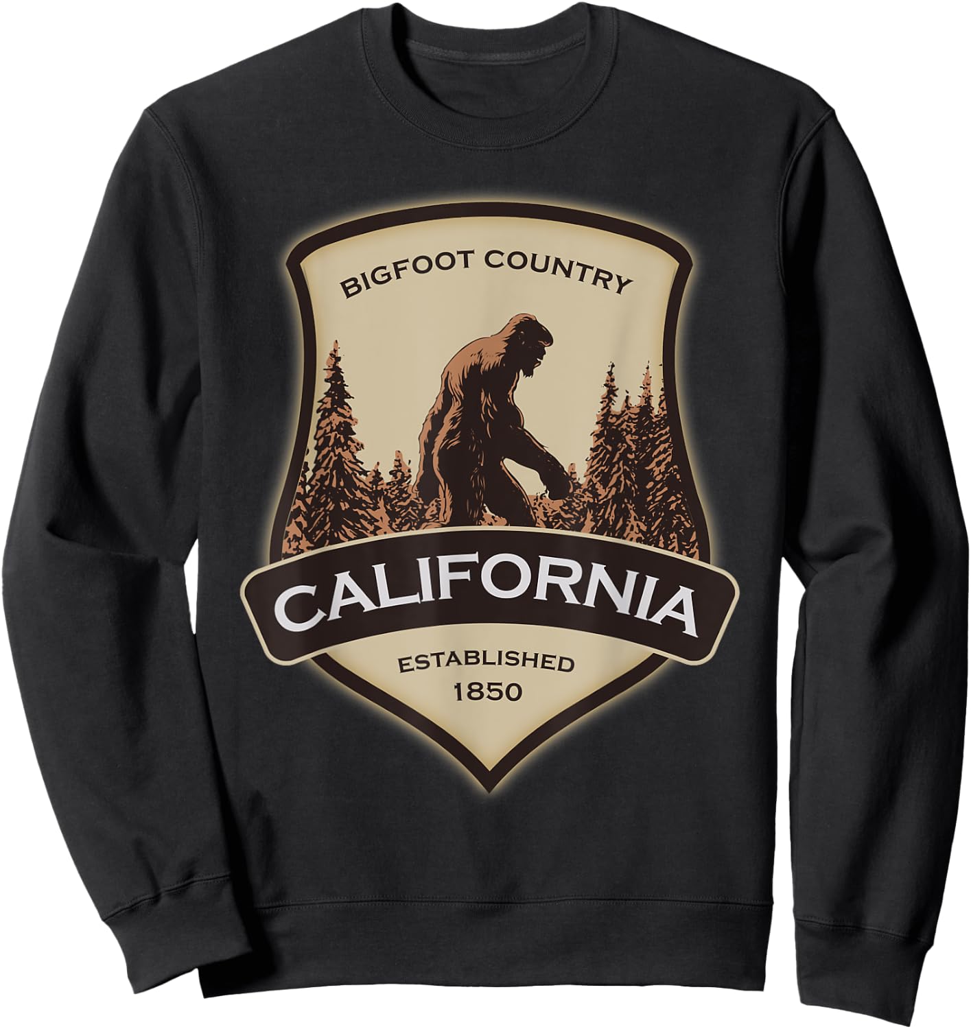 California and a Bigfoot, or a Sasquatch Sweatshirt - Sweatshirt | Black
