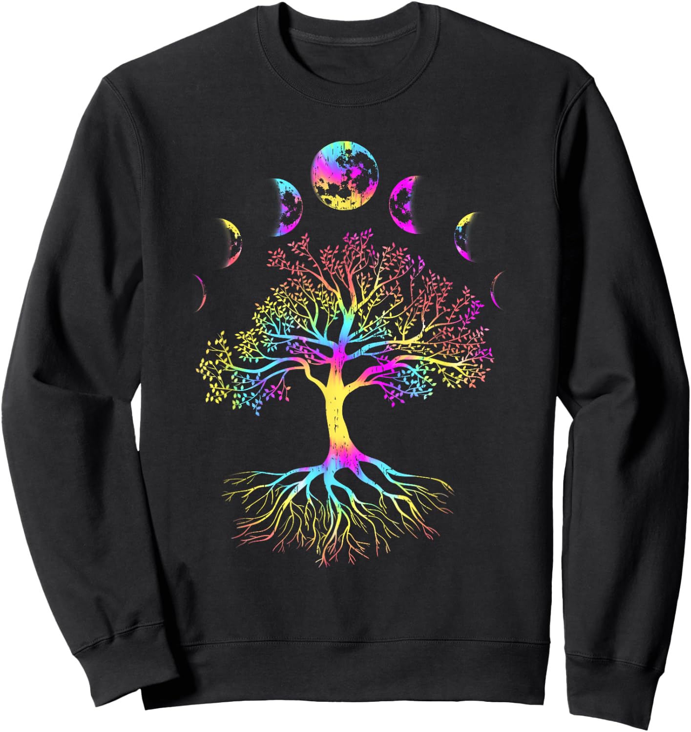 Moon Phases Tree of Life Sweatshirt - Sweatshirt | Black