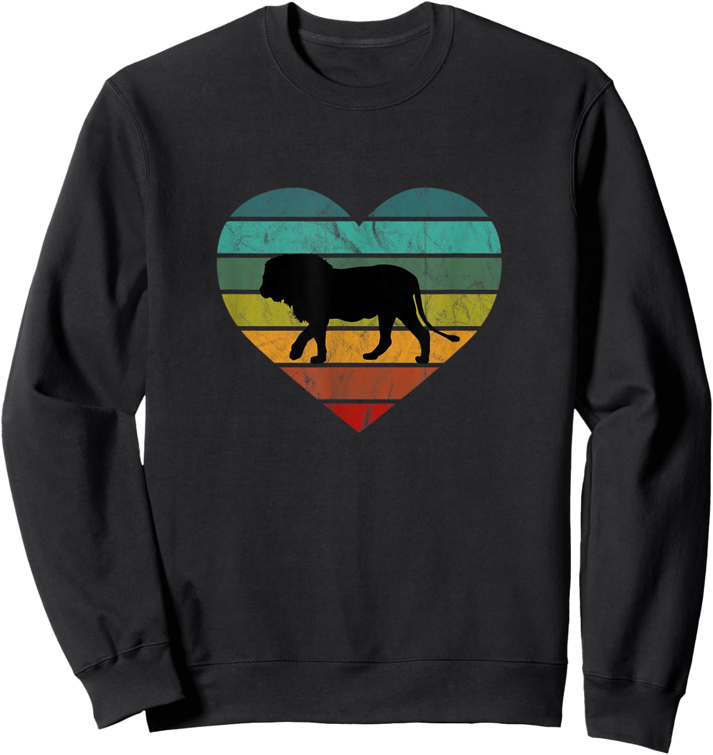 I Love Lions in Africa Heart Wilderness Serengeti Safari Sweatshirt - Sweatshirt | Black