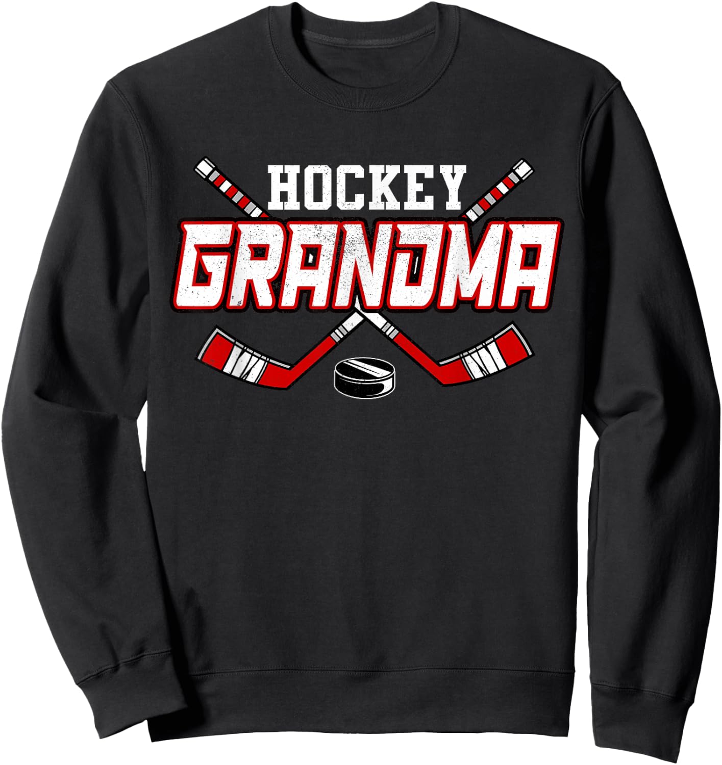 Hockey Grandma Shirts Mama Mother's Day Vintage Sweatshirt - Sweatshirt | Black
