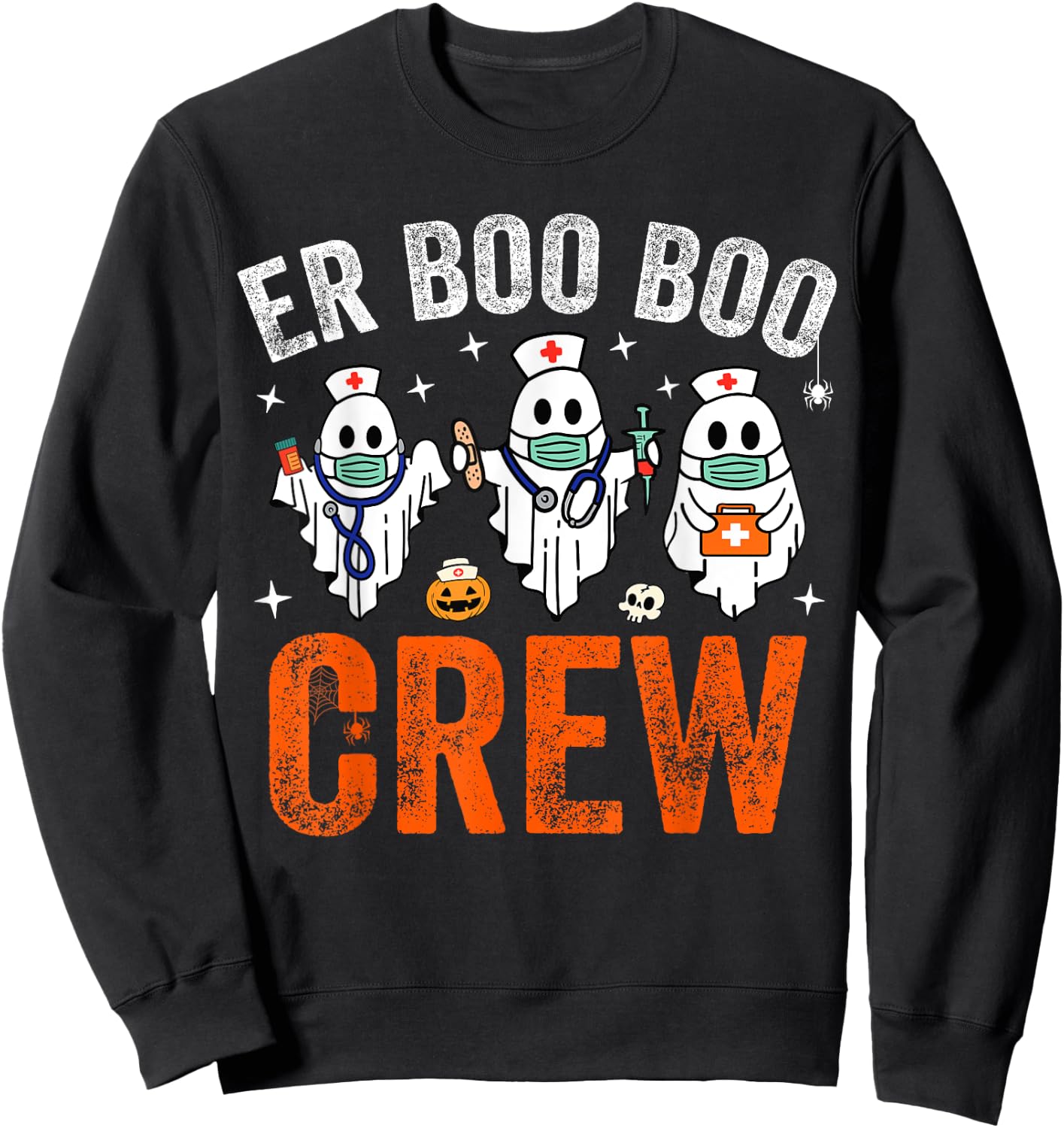 Emergency Room Nurse Crew Funny Halloween ER Nurse Costume Sweatshirt - Sweatshirt | Black