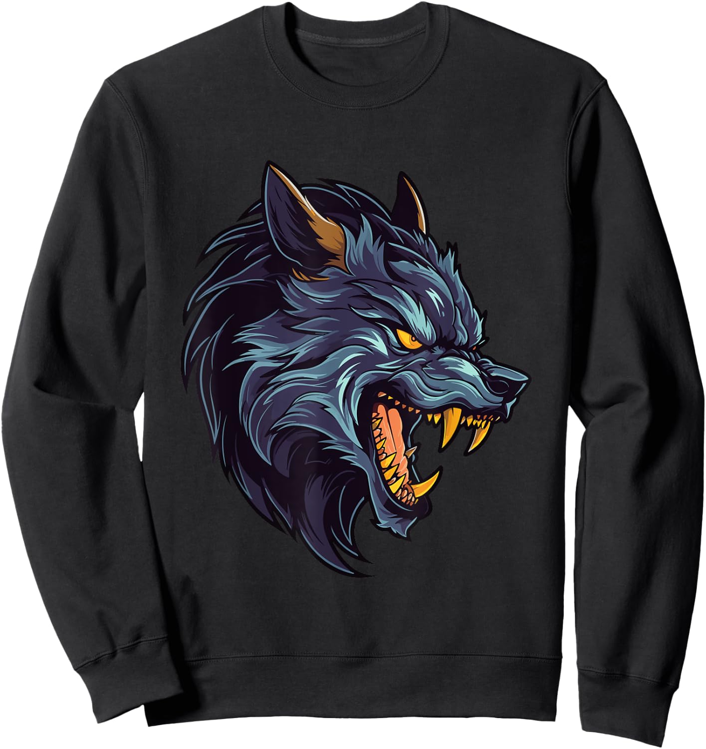Werewolf Design Scary Halloween Sweatshirt - Sweatshirt | Black