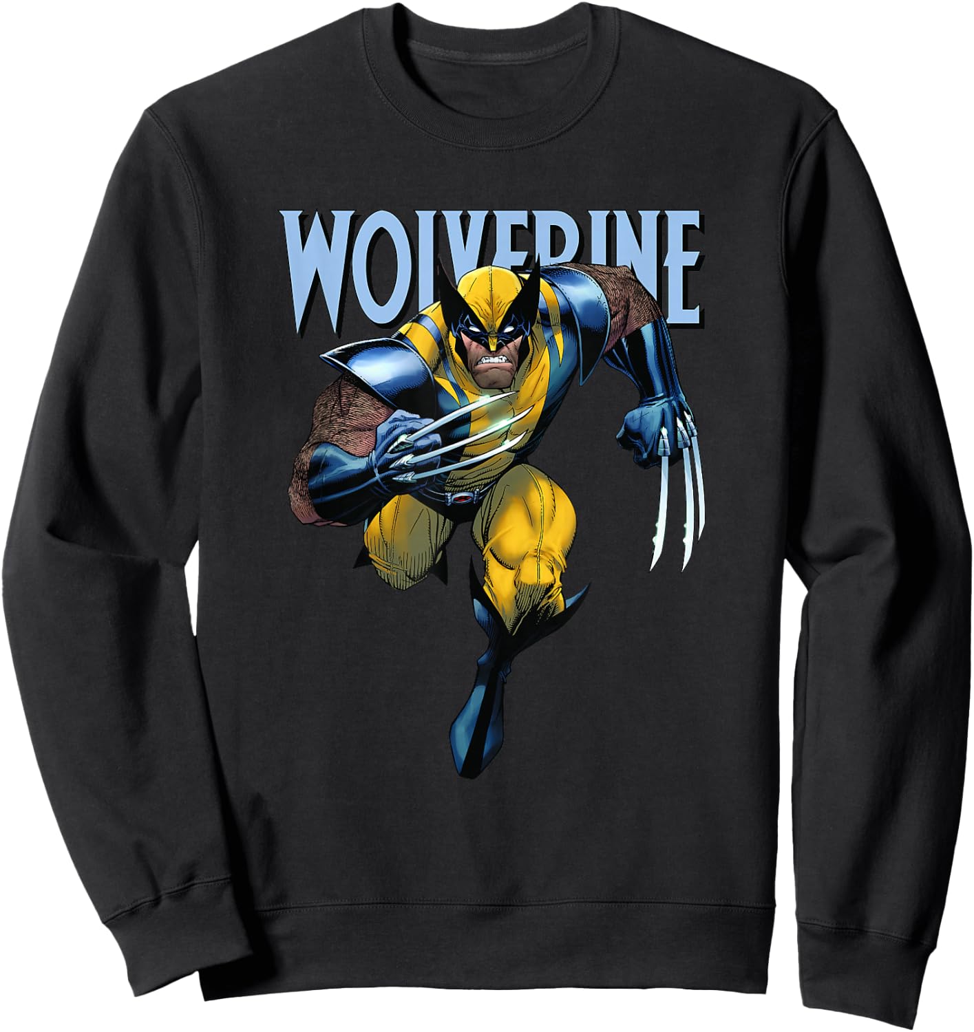 Marvel X-Men Angry Wolverine Running Towards The Fight Sweatshirt - Sweatshirt | Black