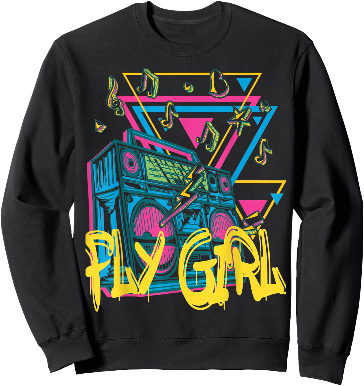 Fly Girl 80s 90s B-Girl Old School Hip Hop Sweatshirt - Sweatshirt | Black