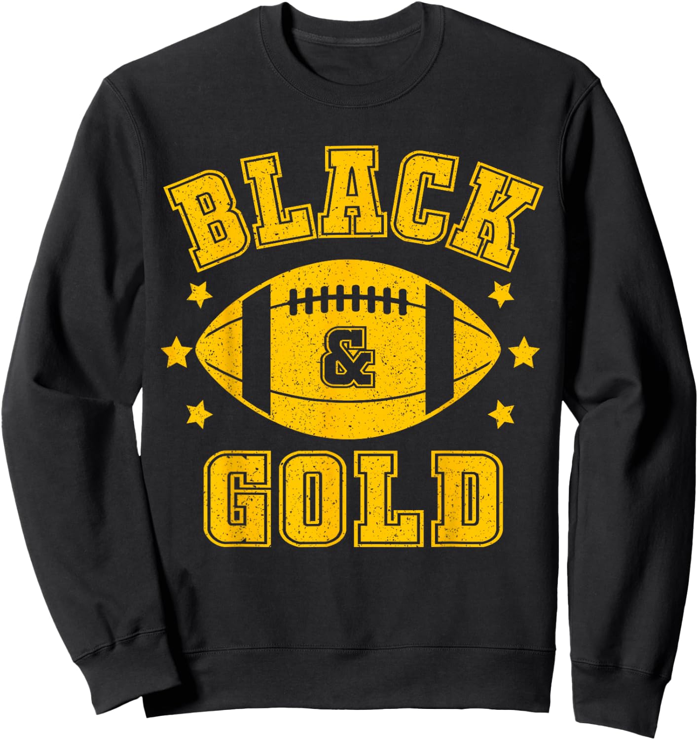 On Gameday Football We Wear Black And Gold School Spirit Sweatshirt - Sweatshirt | Black