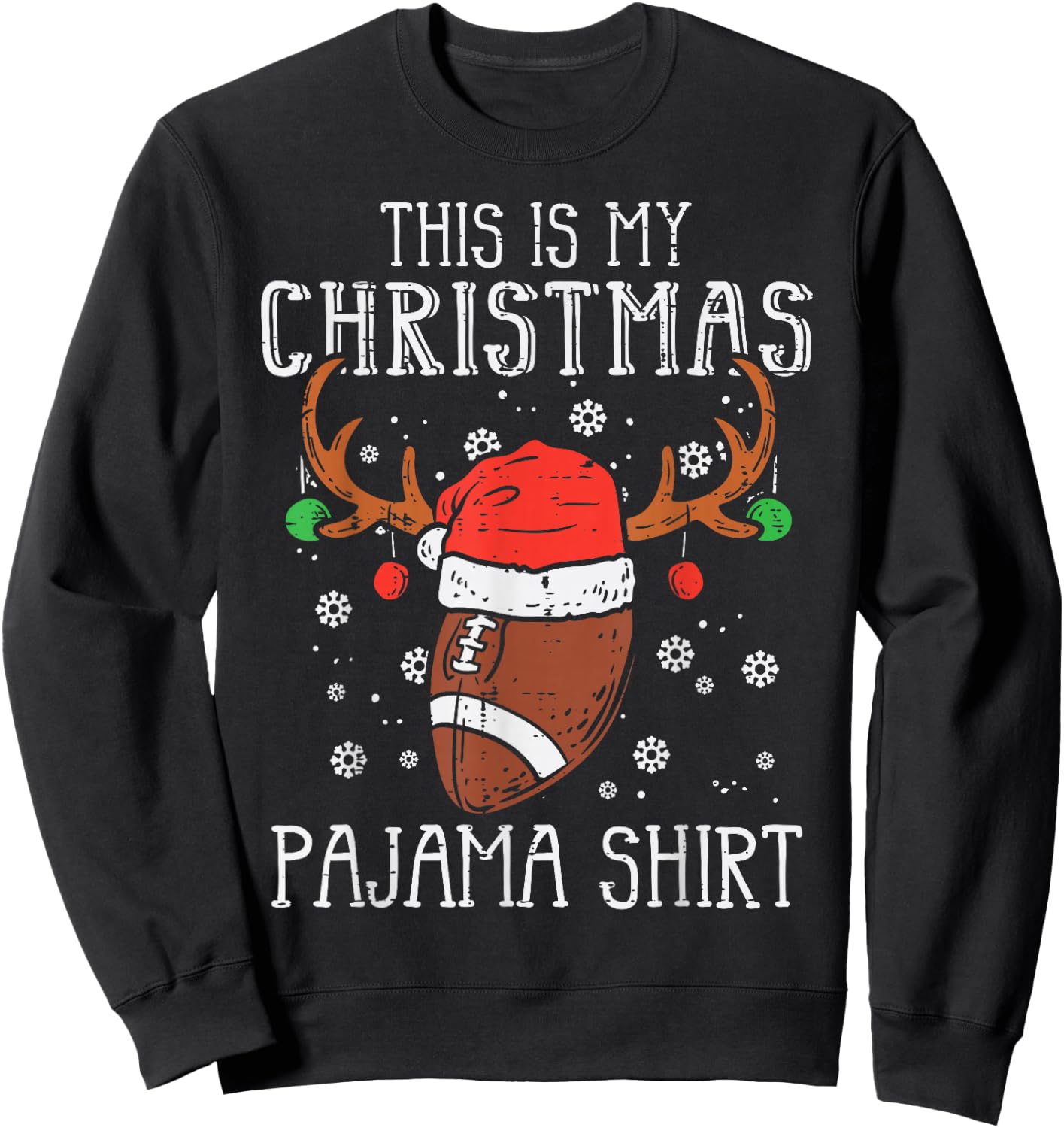 This Is My Christmas Shirt Football Xmas Sports Boy Men Kids Sweatshirt - Sweatshirt | Black
