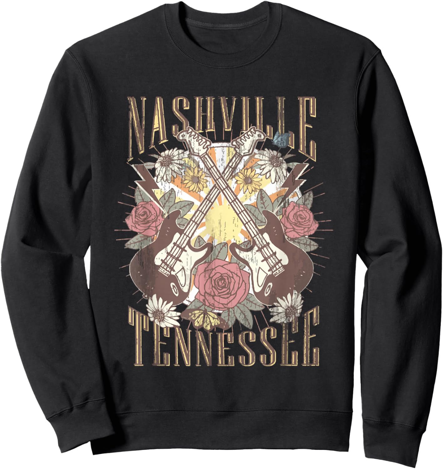 Nashville Country Music City Girls Trip Retro Nash Bash Bach Sweatshirt - Sweatshirt | Black