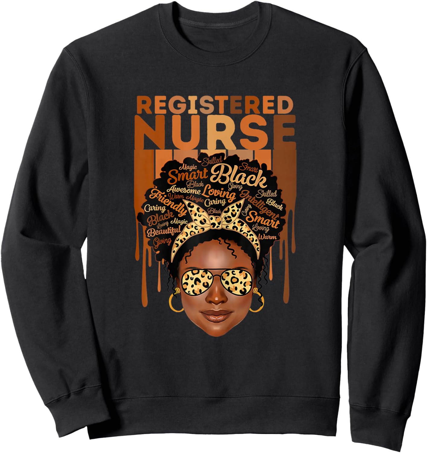 Black Woman Registered Nurse African American Sweatshirt - Sweatshirt | Black