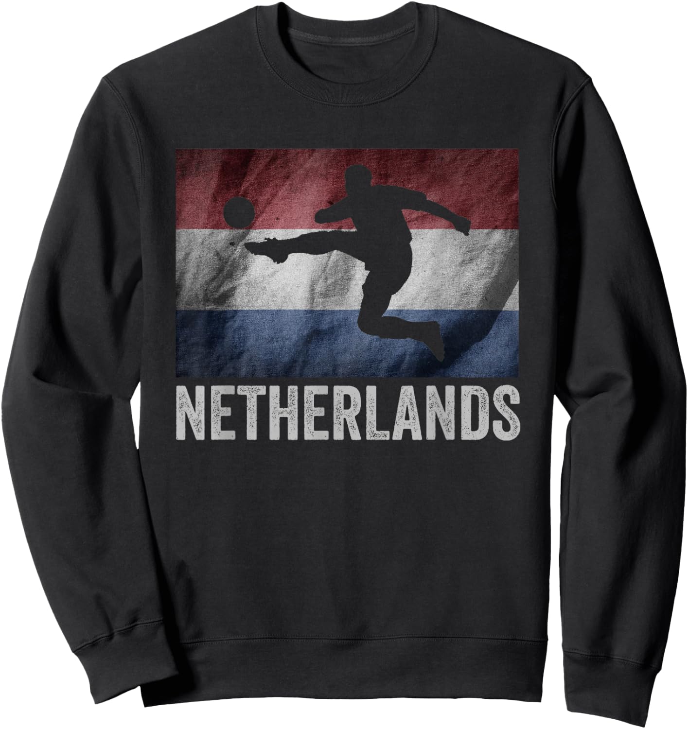 Netherlands Flag Soccer Holland Dutch Football Vintage Sweatshirt - Sweatshirt | Black