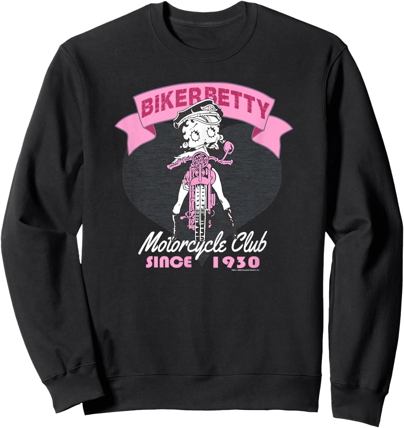 Betty Boop Biker Betty Motorcycling Club Sweatshirt - Sweatshirt | Black