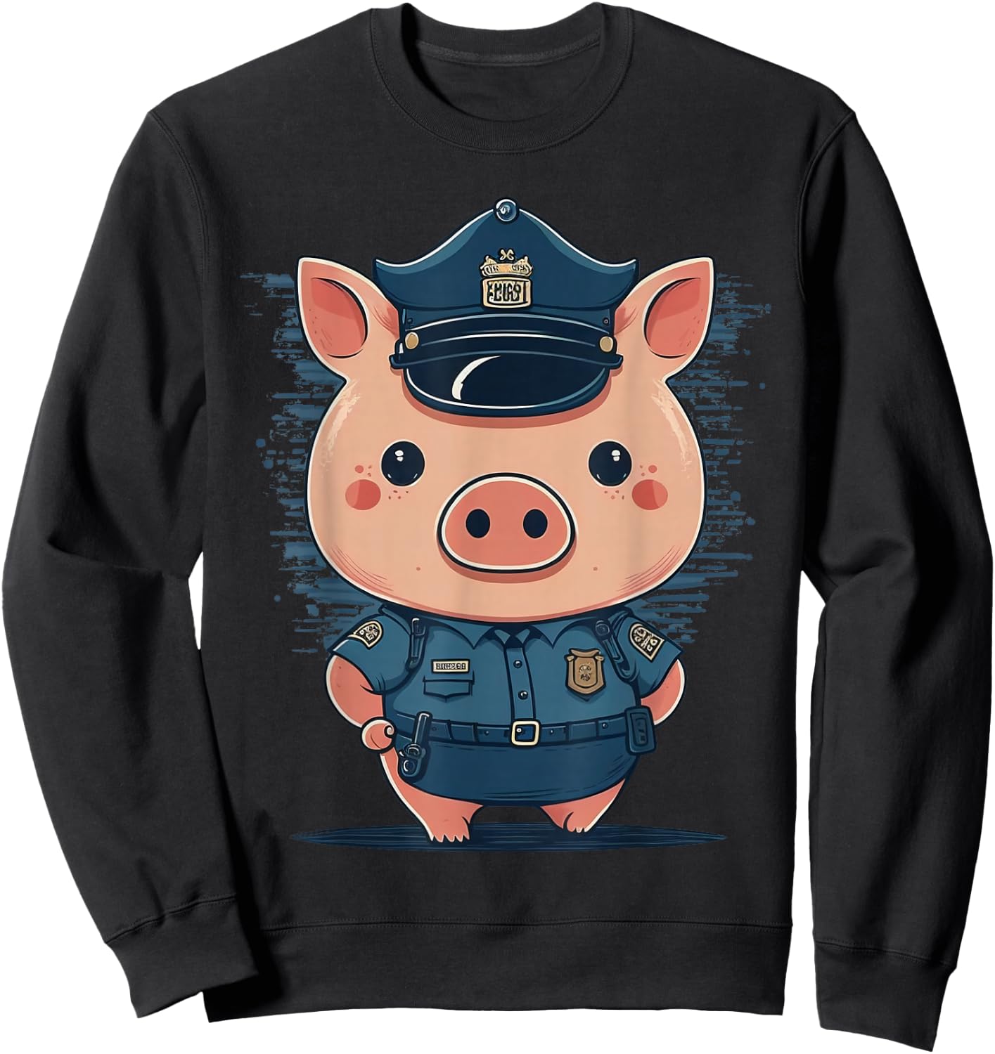 Police Officer Pig Cop on Police Pig Sweatshirt - Sweatshirt | Black