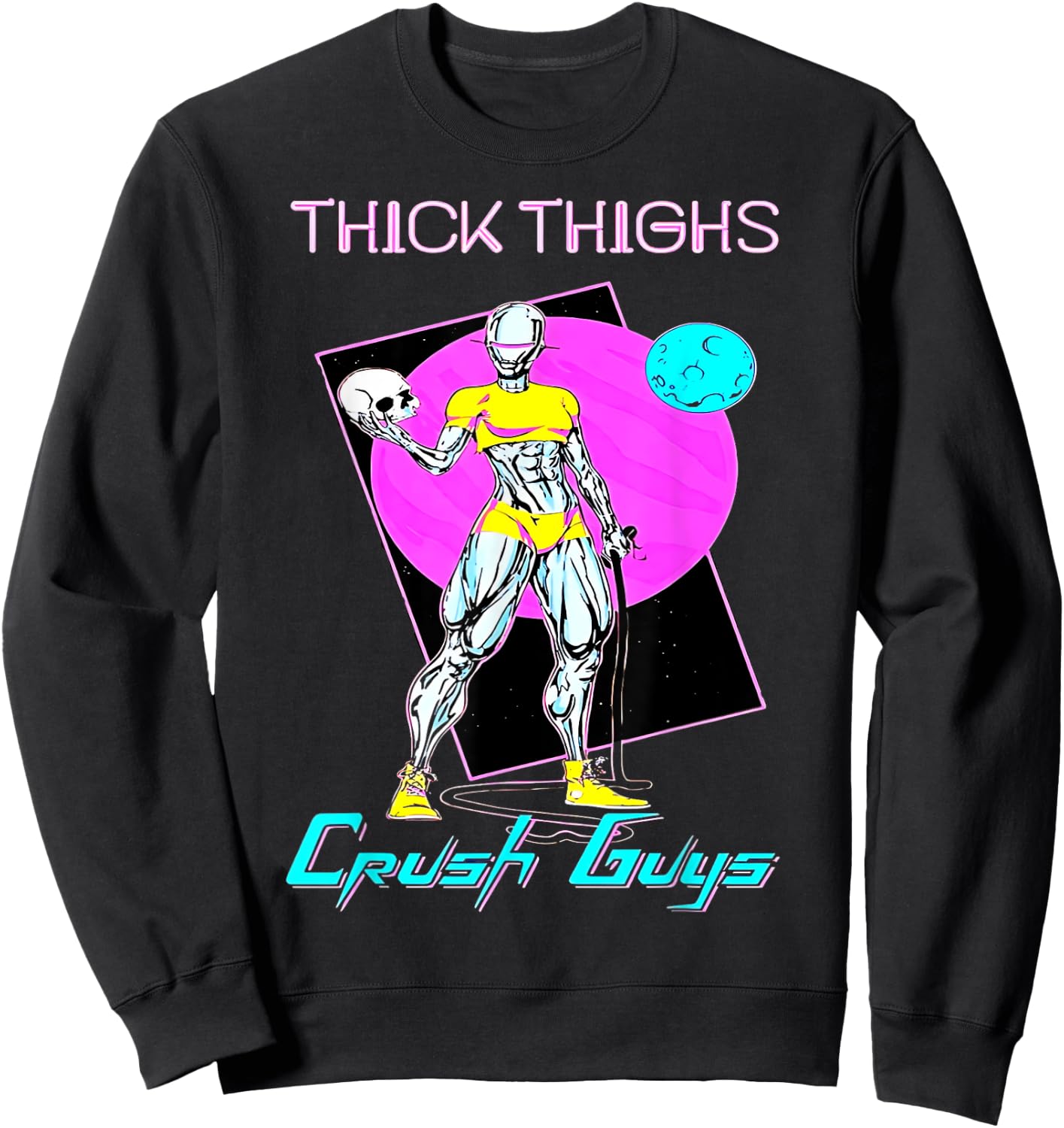 Thiick Thighs Crush Guys Weightlifting Bodybuilding Gym Sweatshirt - Sweatshirt | Black