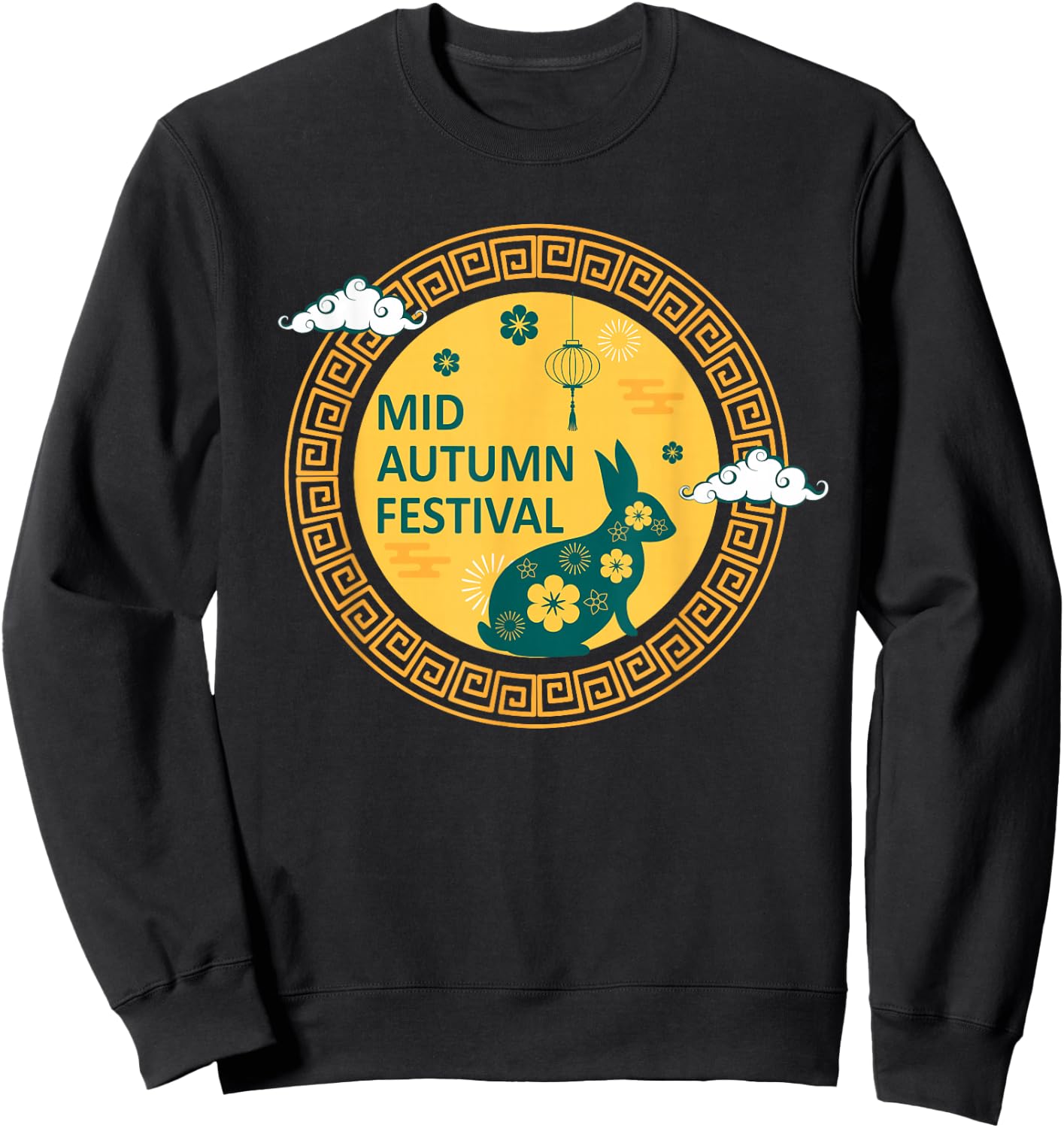 Funny Rabbits Mooncake Chinese New Year Mid Autumn Festival Sweatshirt - Sweatshirt | Black