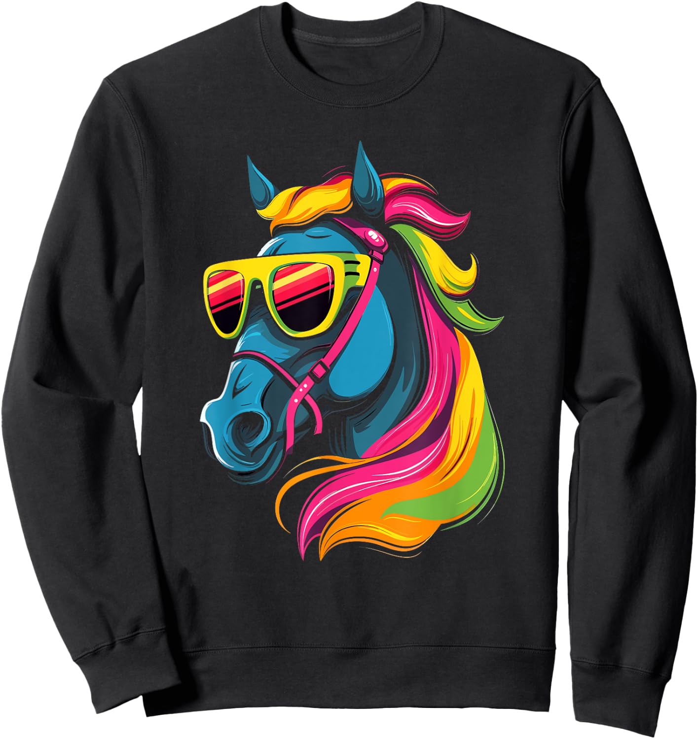 Funny Horse Racing Cool Sunglasses KY Derby Jockey Costume Sweatshirt - Sweatshirt | Black