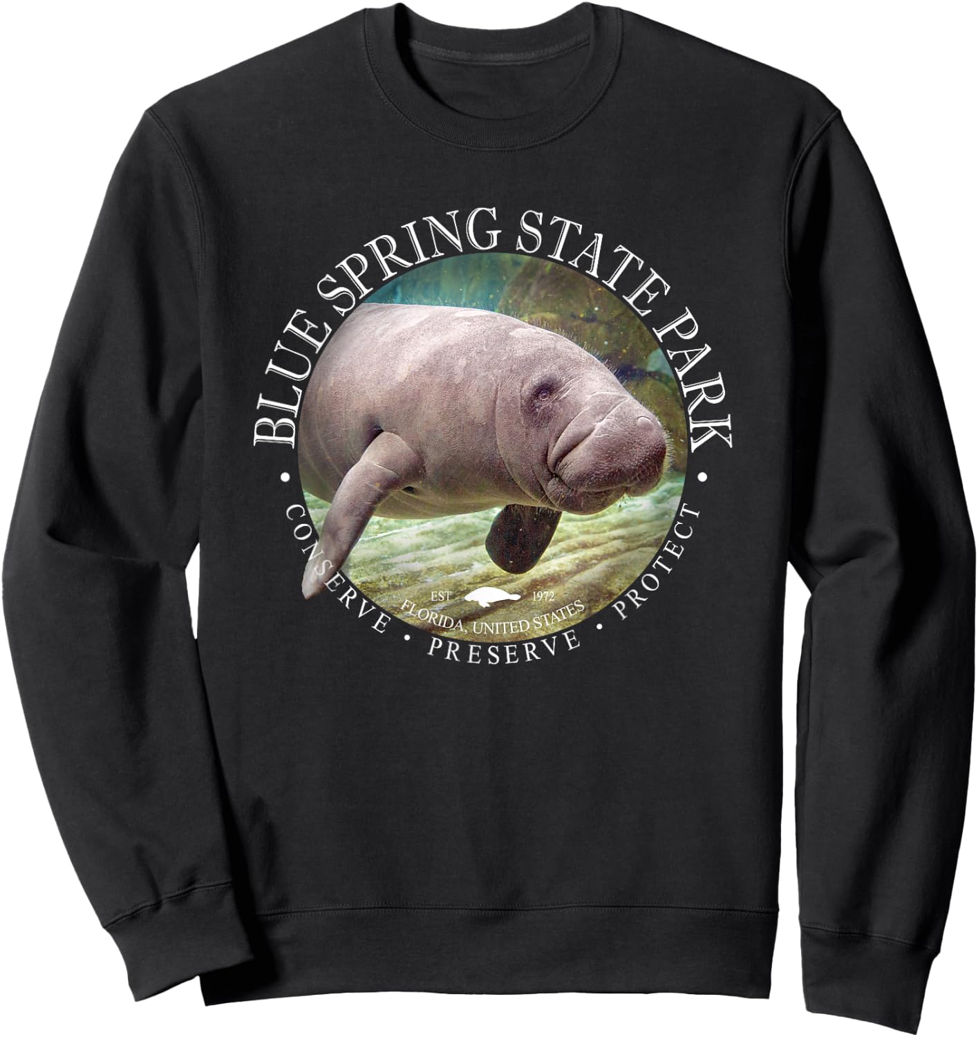 Blue Spring State Park Orange City Florida Manatee Sea Cow Sweatshirt - Sweatshirt | Black