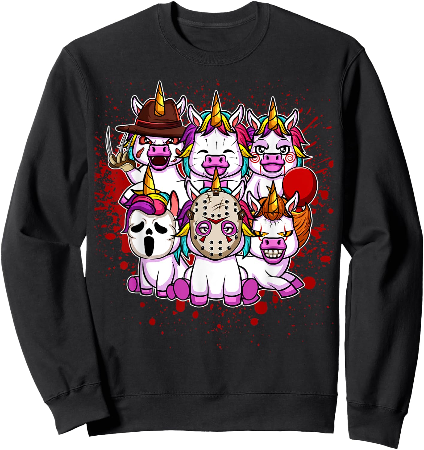 My Little Horror Crew - Halloween Unicorns Sweatshirt - Sweatshirt | Black
