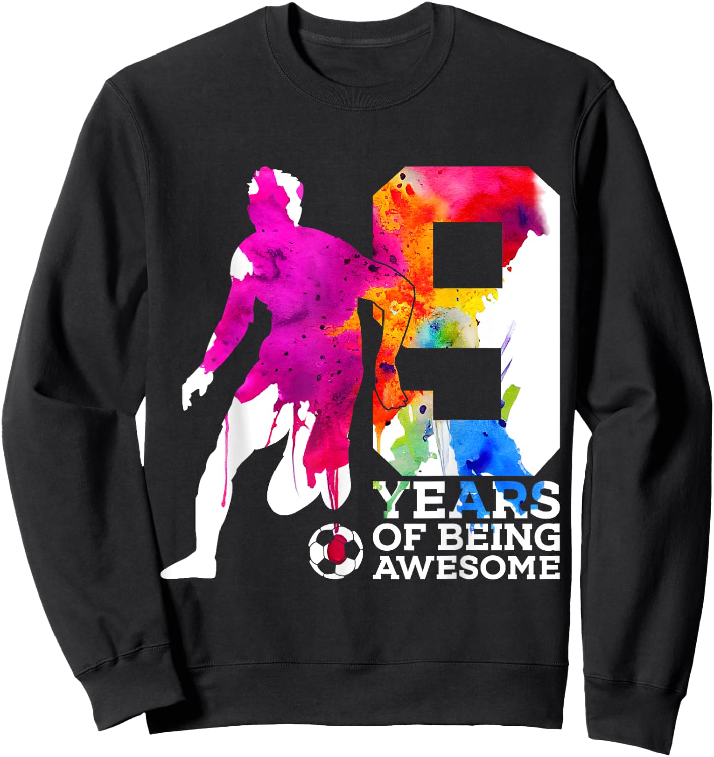 9 Years of Being Awesome Soccer 9th Birthday Sweatshirt - Sweatshirt | Black