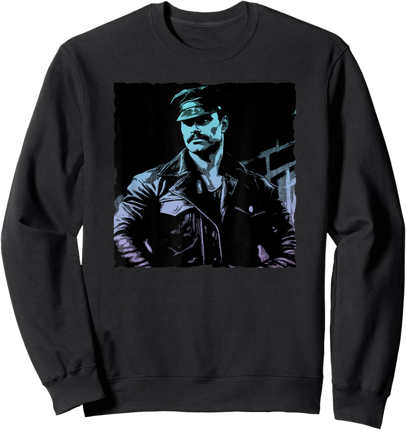 Retro Gay Daddy Leather Gay Biker - Bear Bearded Gay Pride Sweatshirt - Sweatshirt | Black