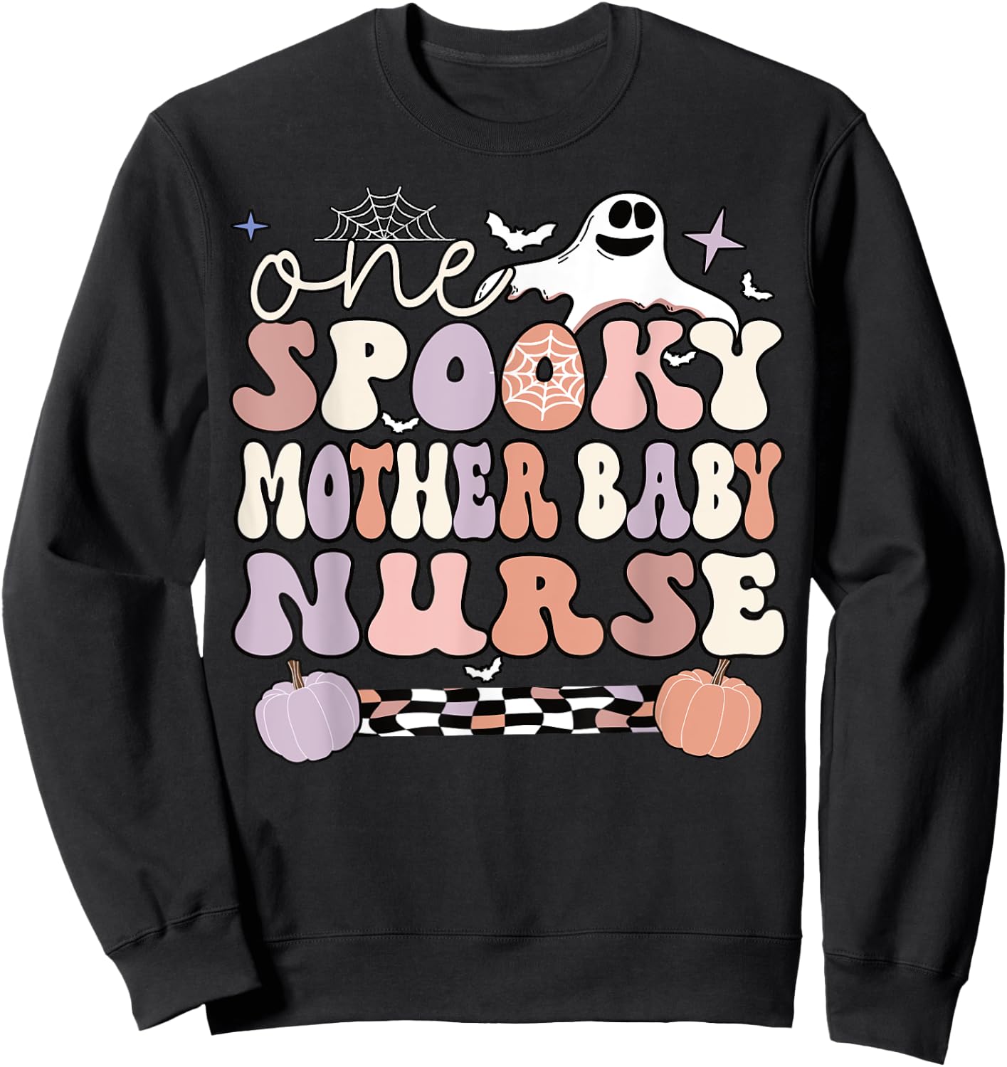 Spooky Mother Baby Nurse Halloween Postpartum Nurse Sweatshirt - Sweatshirt | Black