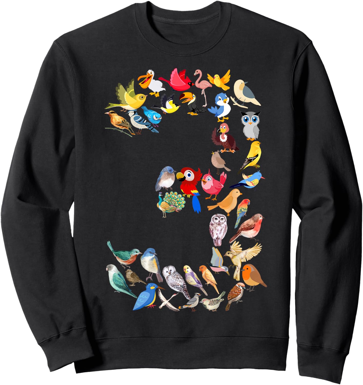 Toddler 3rd Birthday Birds Themed 3 Year Old Kids Bird Lover Sweatshirt - Sweatshirt | Black
