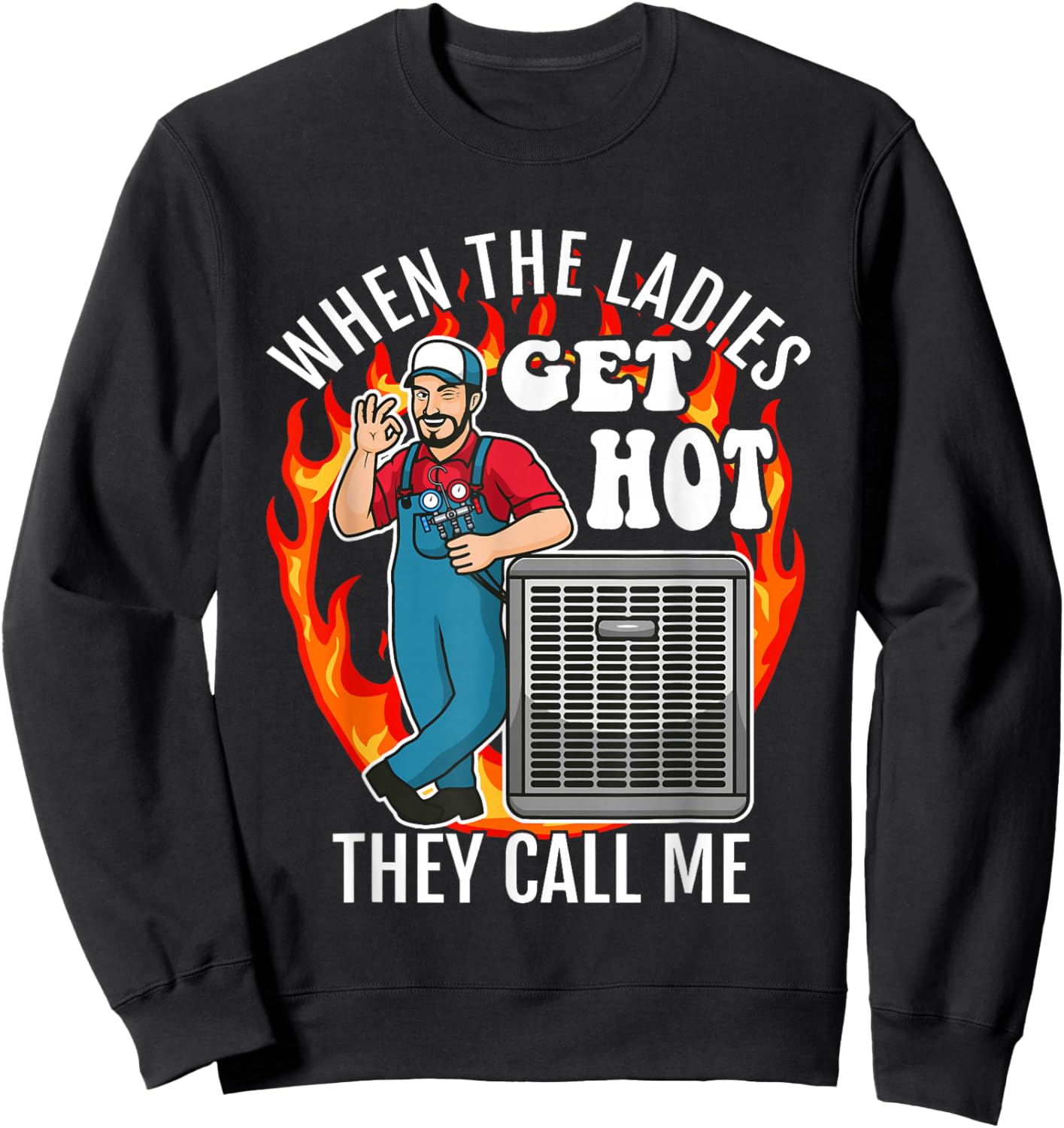 Funny HVAC Technician Air Conditioning Engineer Tech Sweatshirt - Sweatshirt | Black