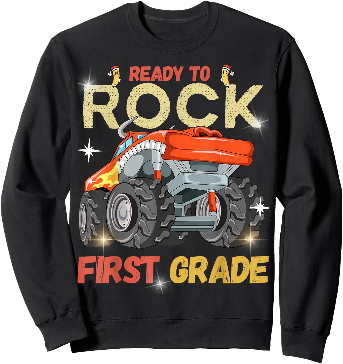 Ready to Rock First Grade First Day of First Grade for Kids Sweatshirt - Sweatshirt | Black