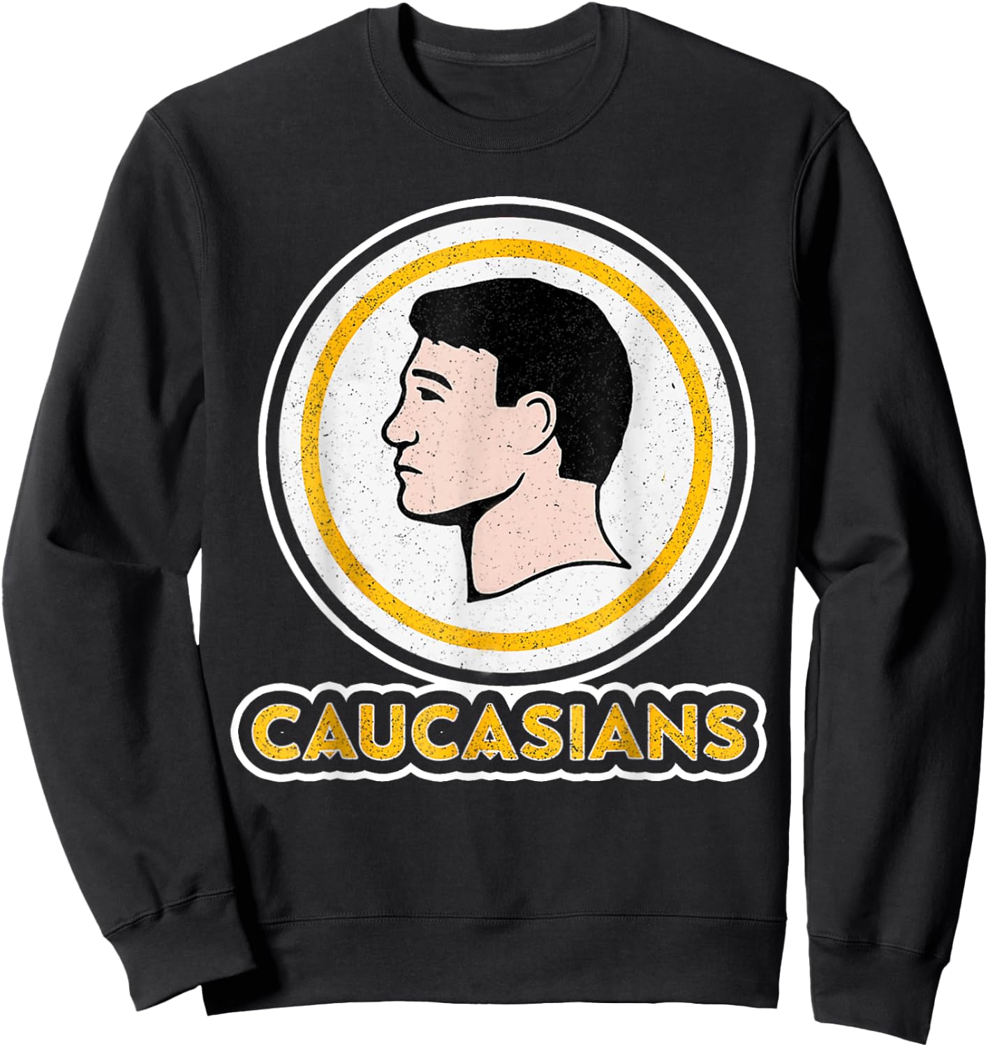 Caucasians Funny Vintage Caucasians Pride Sweatshirt - Sweatshirt | Black
