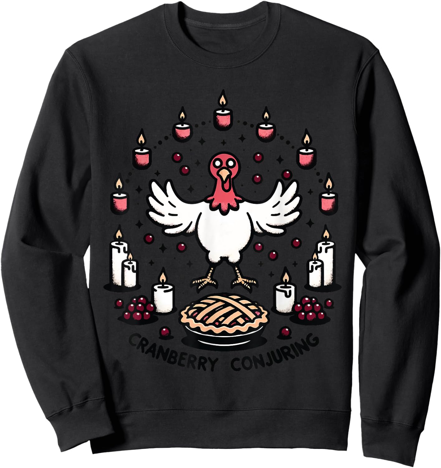 Cranberry Conjuring - Enchanted Thanksgiving Turkey Magic Sweatshirt - Sweatshirt | Black