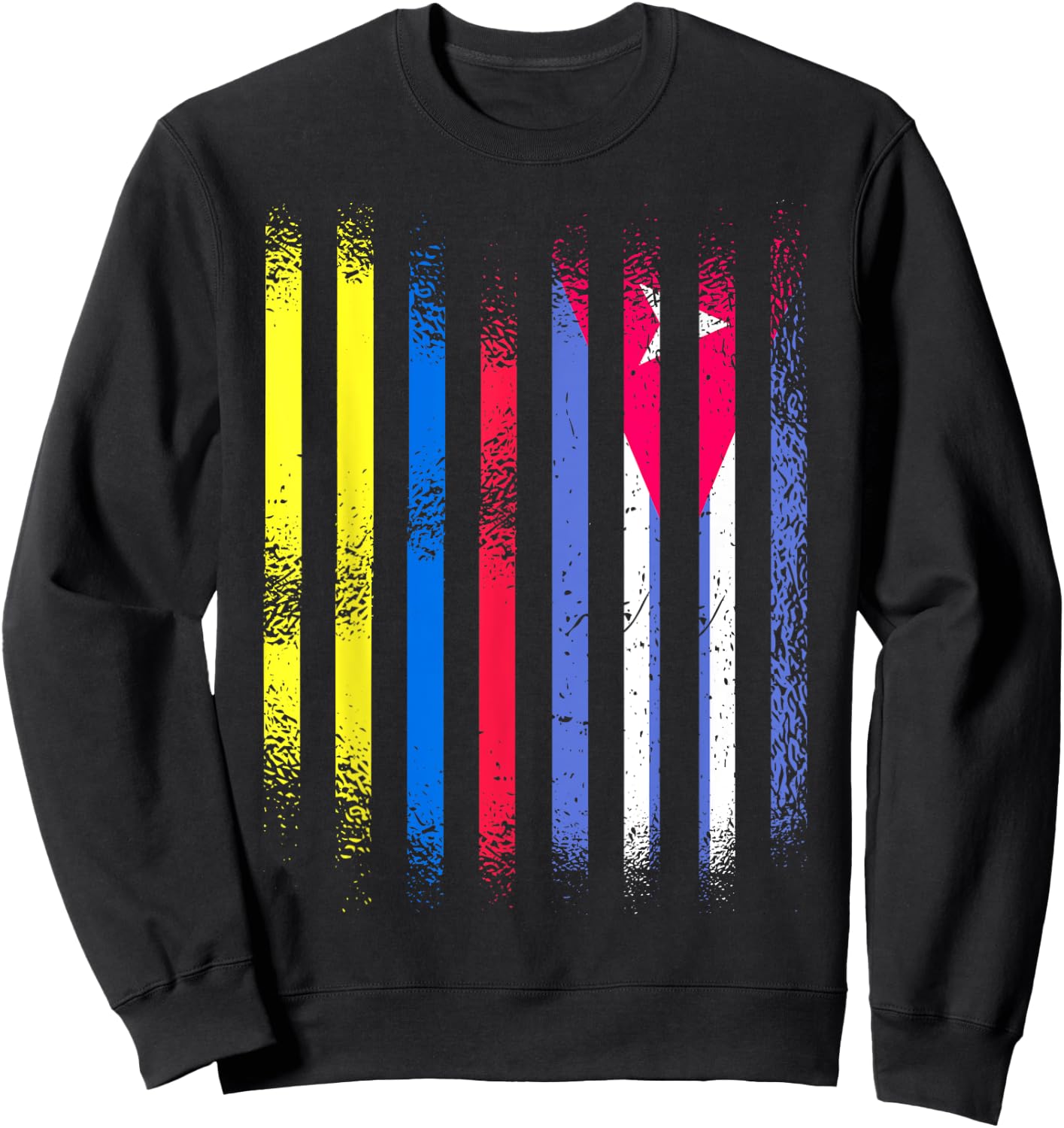 Colombia Flag Cuba Grown Country Flags Stripes Sweatshirt - Sweatshirt | Black