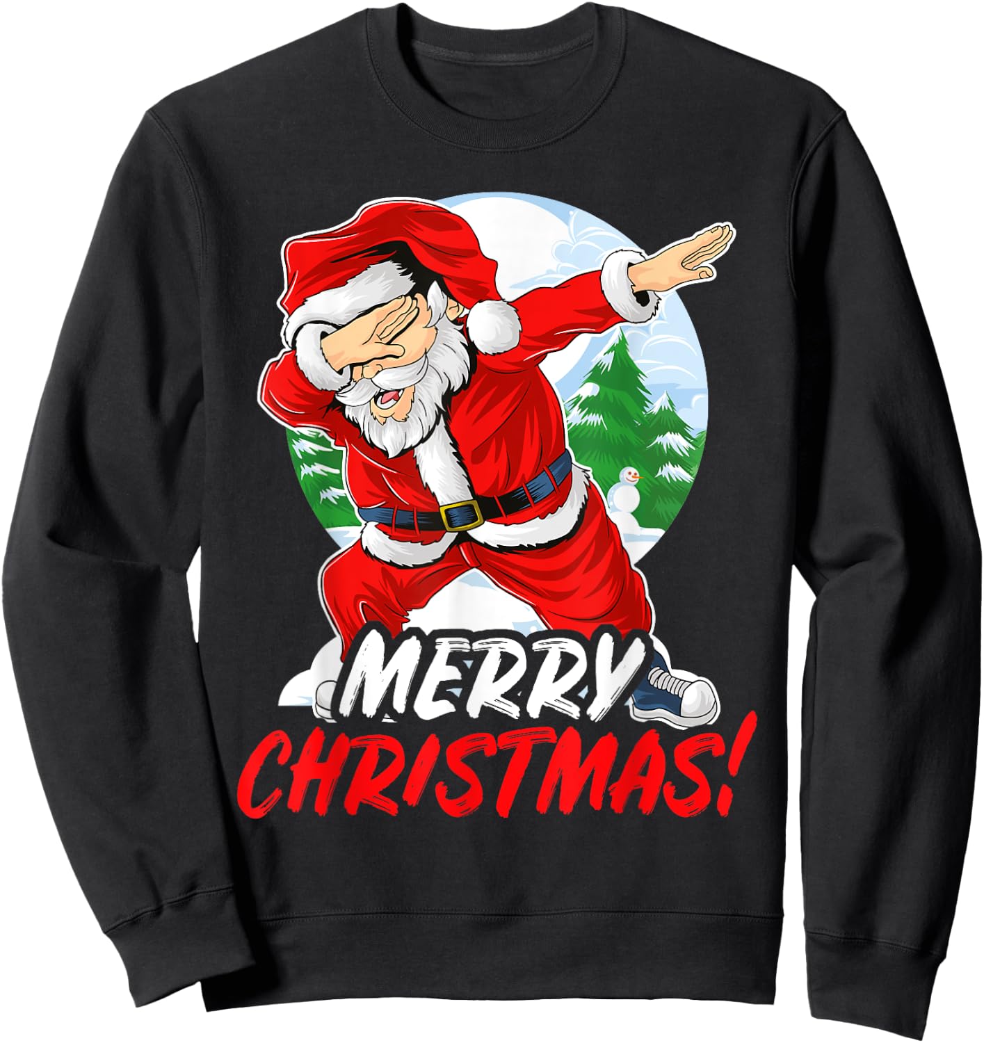 Unicorn Santa Claus Dab Christmas Sweatshirt - Sweatshirt | Black