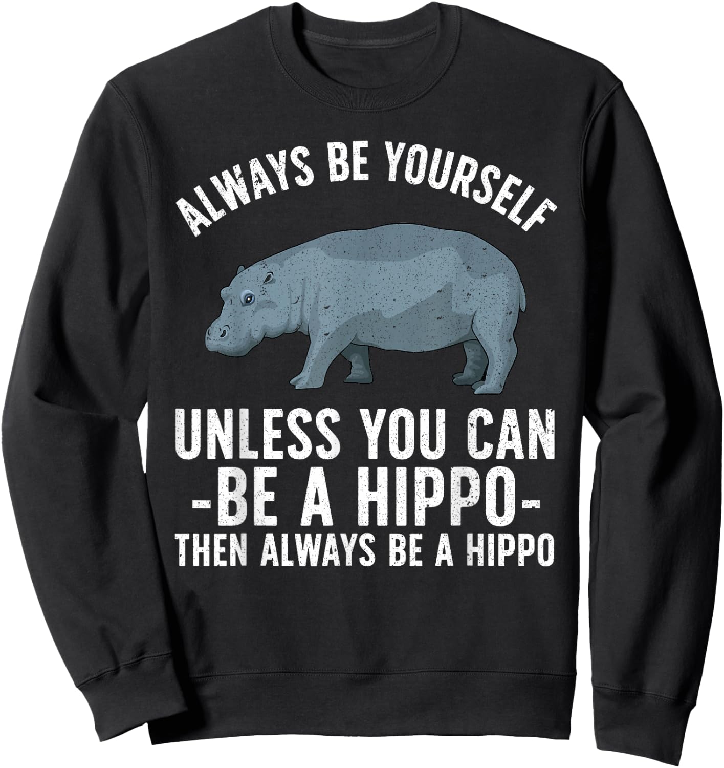 Funny Hippo Design Women Toddlers Hippopotamus Lover Sweatshirt - Sweatshirt | Black
