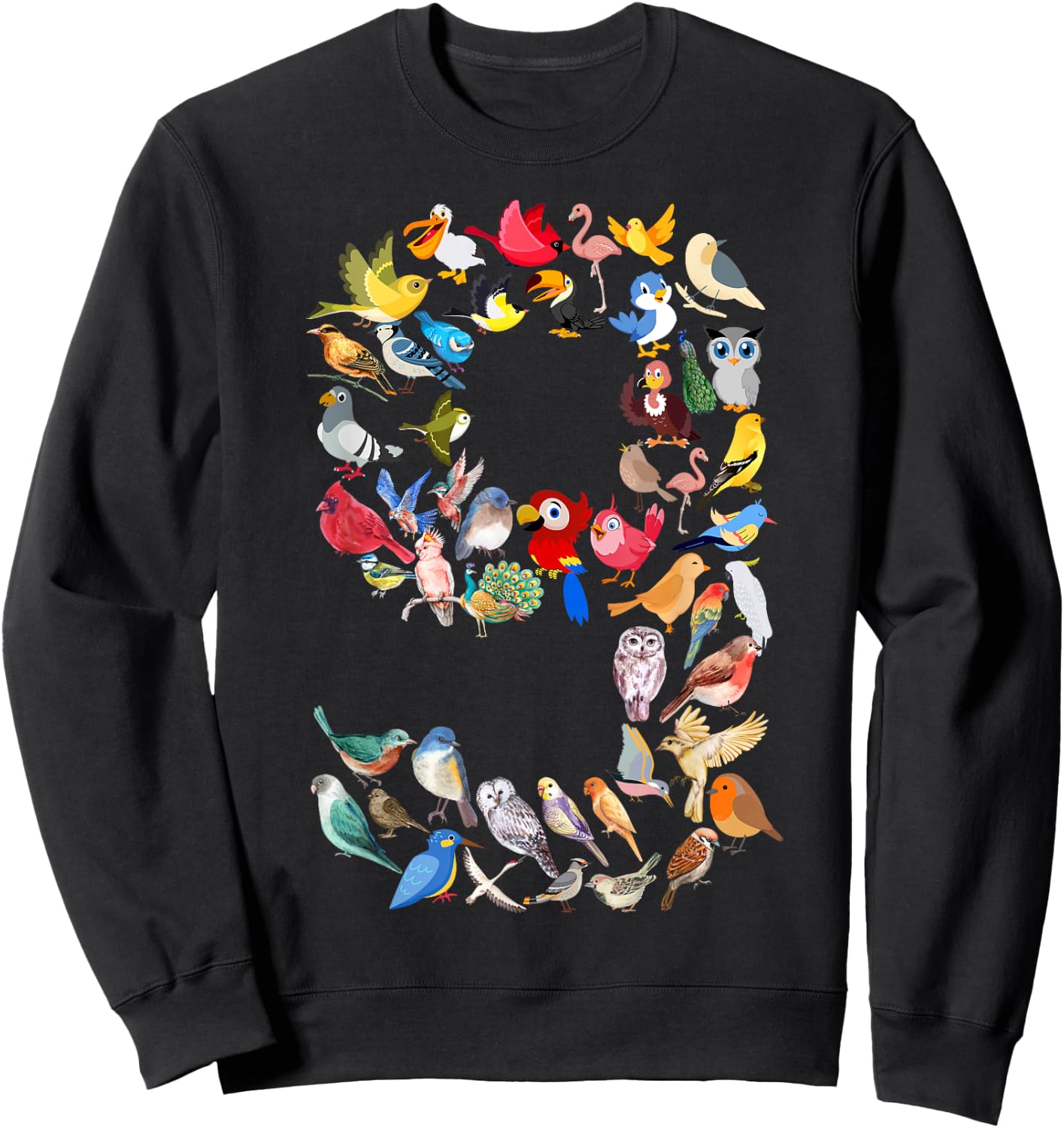 Kids 9th Birthday Birds Themed 9 Year Old Boys Bird Lover Sweatshirt - Sweatshirt | Black