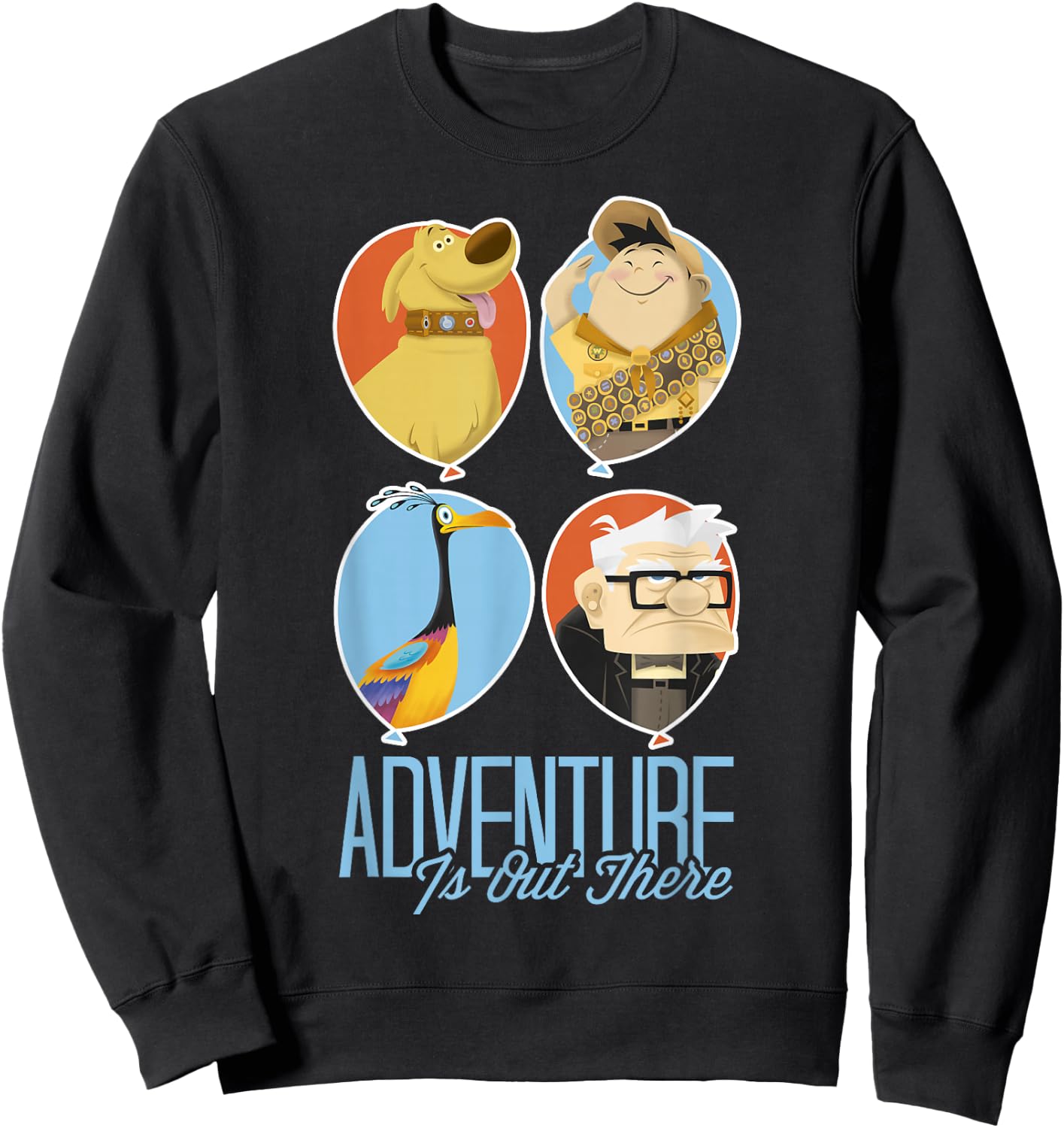 Disney Pixar Up Adventure Is Out There Four Balloons Sweatshirt - Sweatshirt | Black