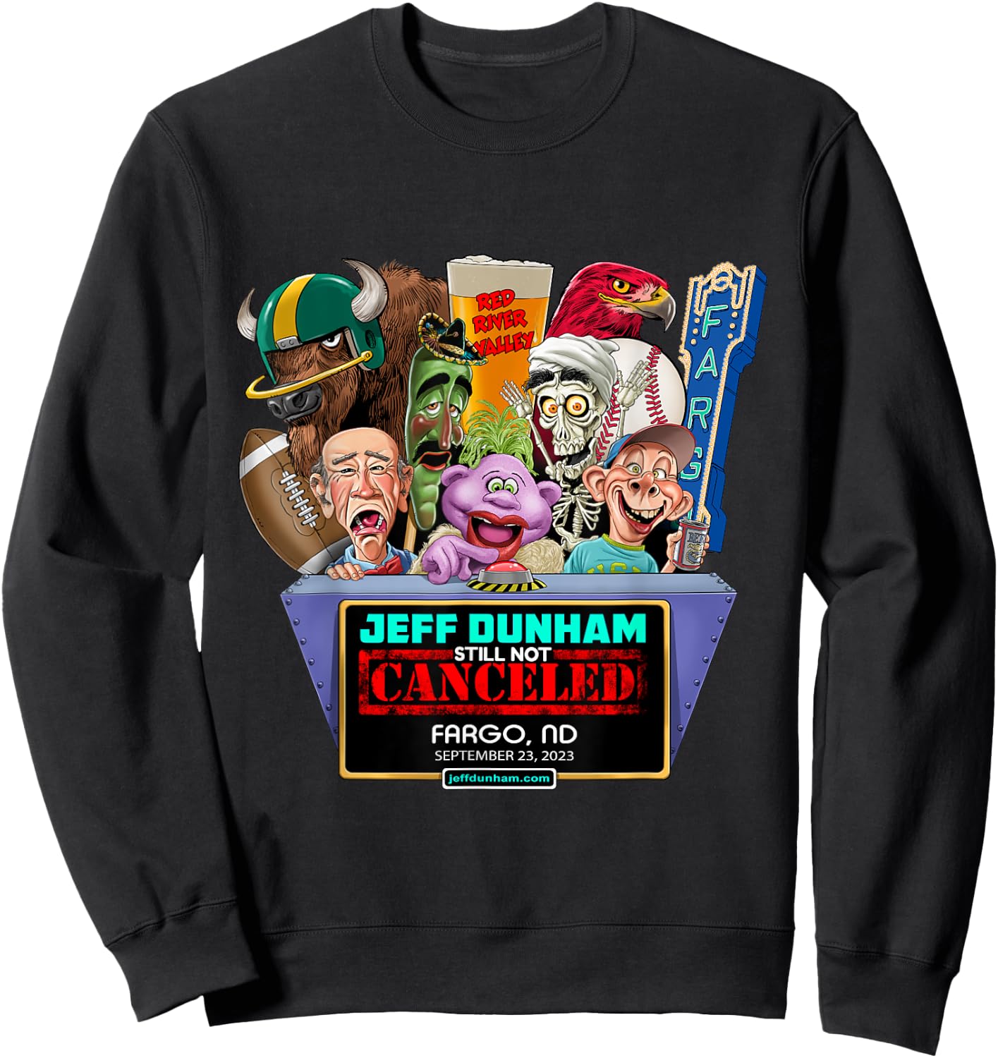 Jeff Dunham Fargo, ND (2023) Sweatshirt - Sweatshirt | Black