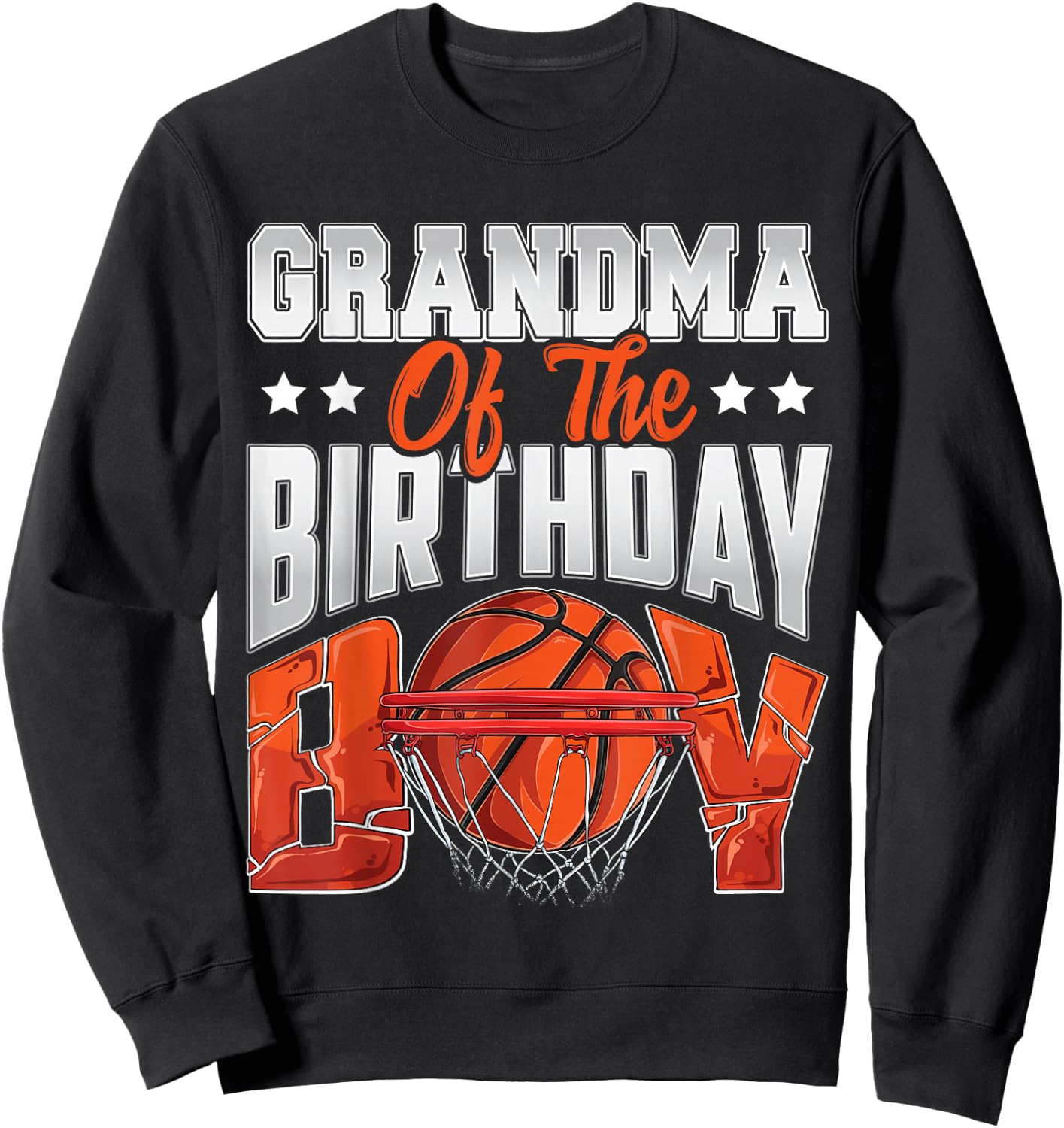 Grandma Basketball Birthday Boy Family Baller b-Day Party Sweatshirt - Sweatshirt | Black