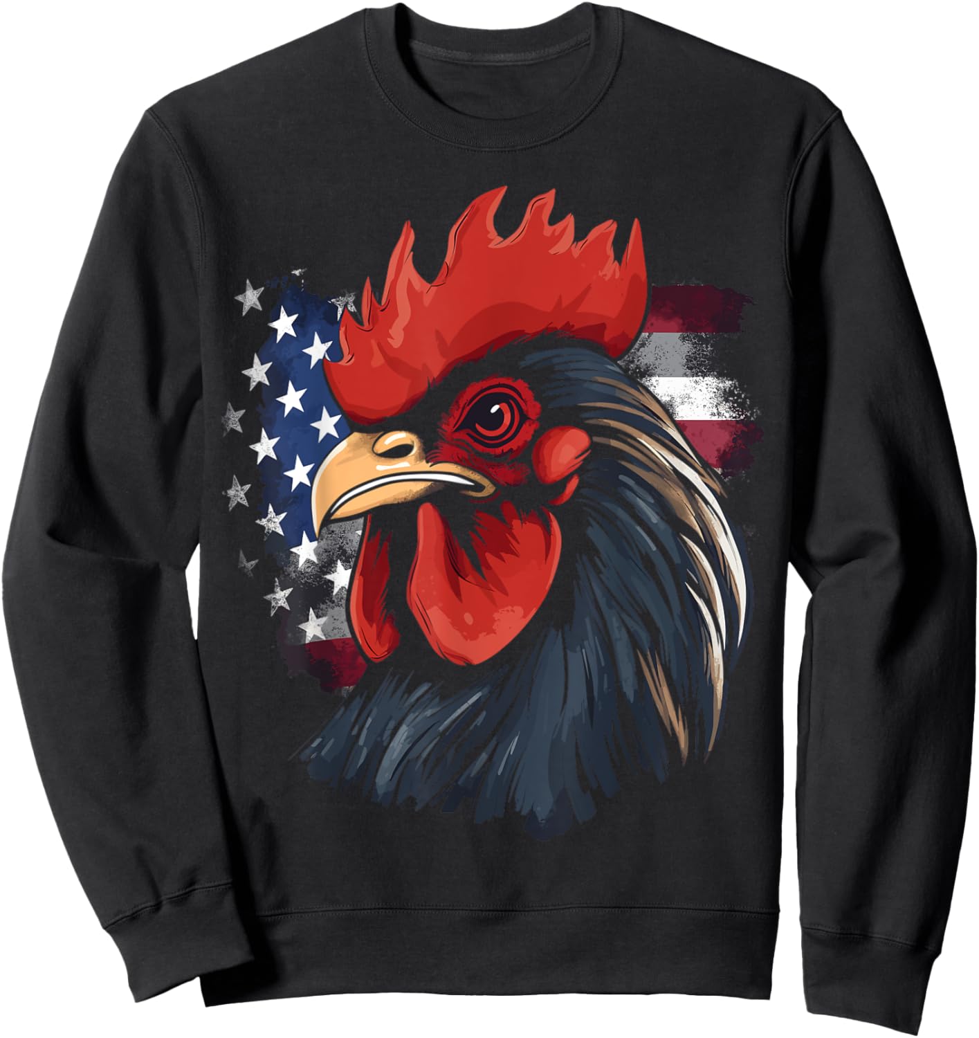 Chicken USA Flag design for Patriotic Farmer Sweatshirt - Sweatshirt | Black
