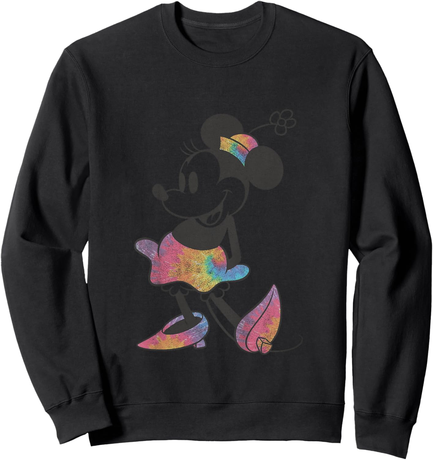 Kids Disney Mickey And Friends Classic Minnie Mouse Color Tie Dye Sweatshirt - Sweatshirt | Black