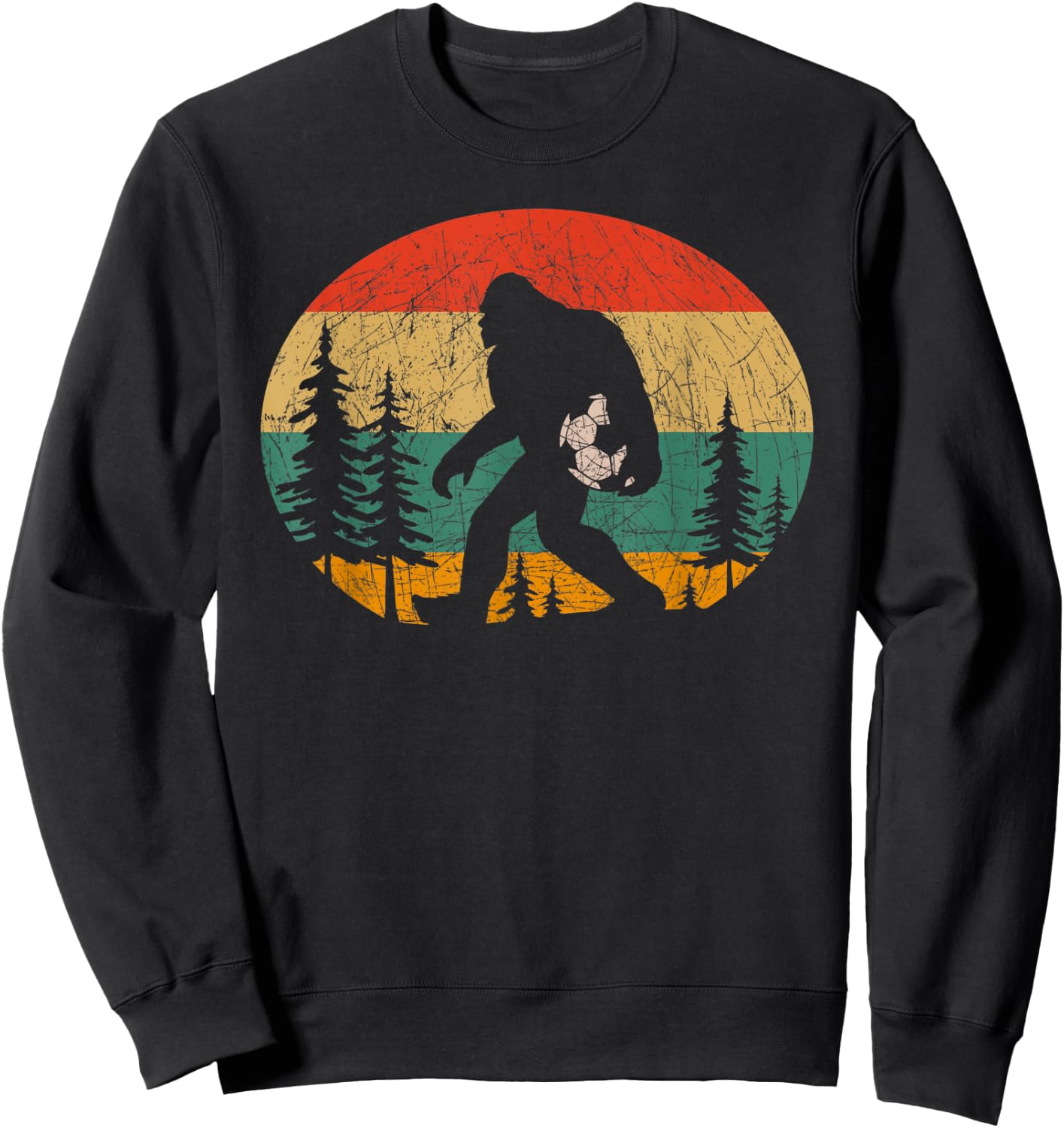 Vintage Sasquatch Soccer For Soccer Player Bigfoot Lovers Sweatshirt - Sweatshirt | Black