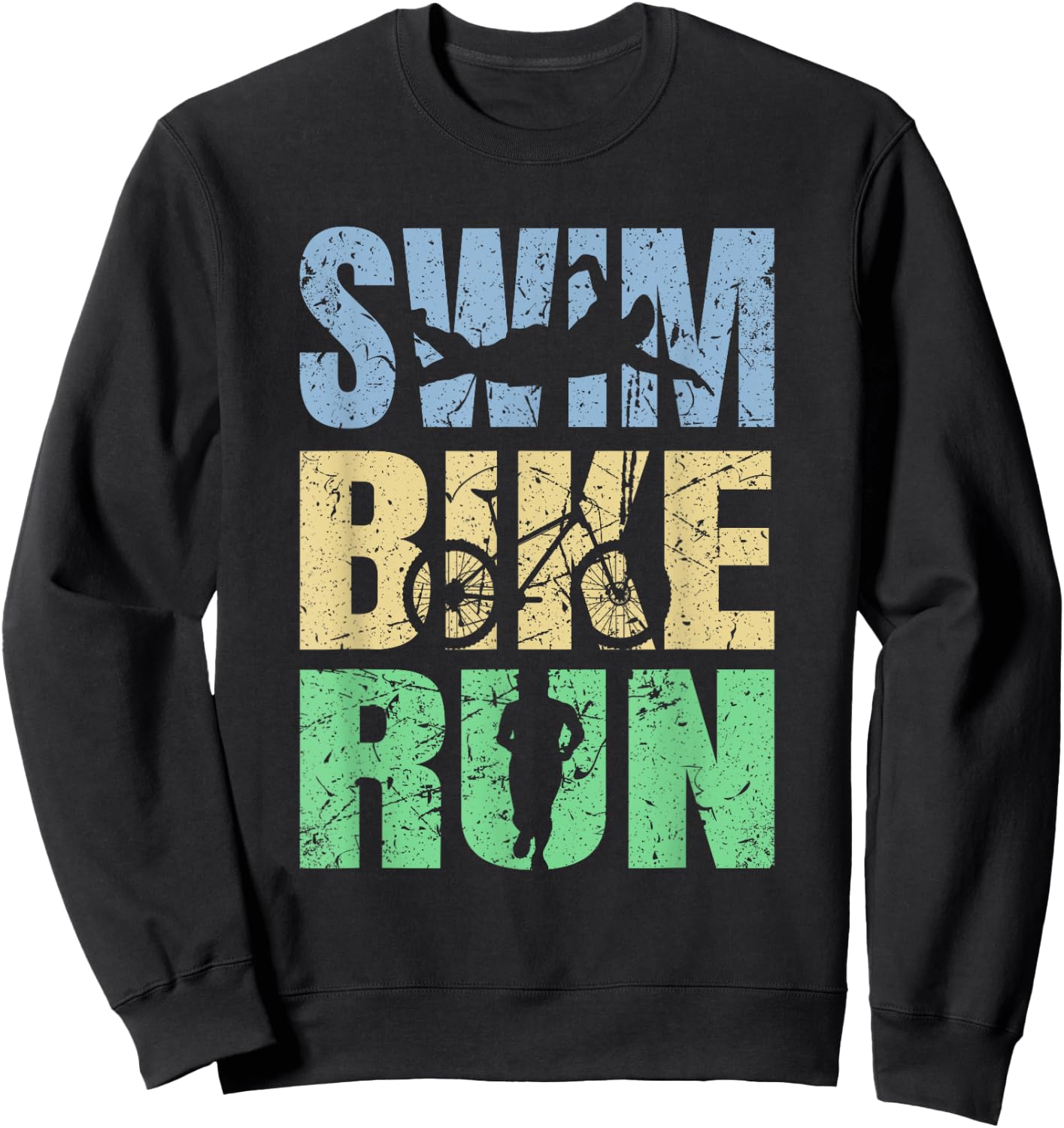 Funny Triathlon Tri Triathletes Athletes Running Fitness Sweatshirt - Sweatshirt | Black