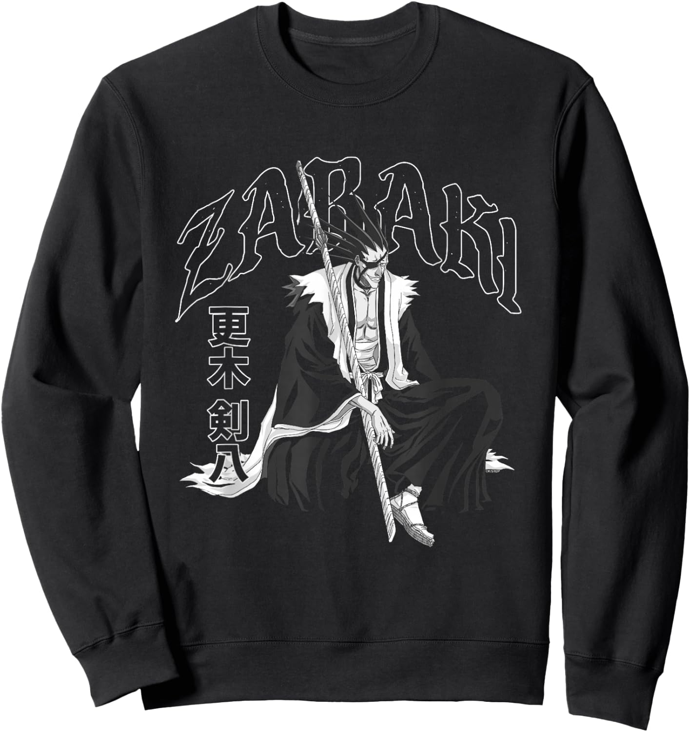 Bleach Zabaki Gothic Print Anime Sweatshirt - Sweatshirt | Black